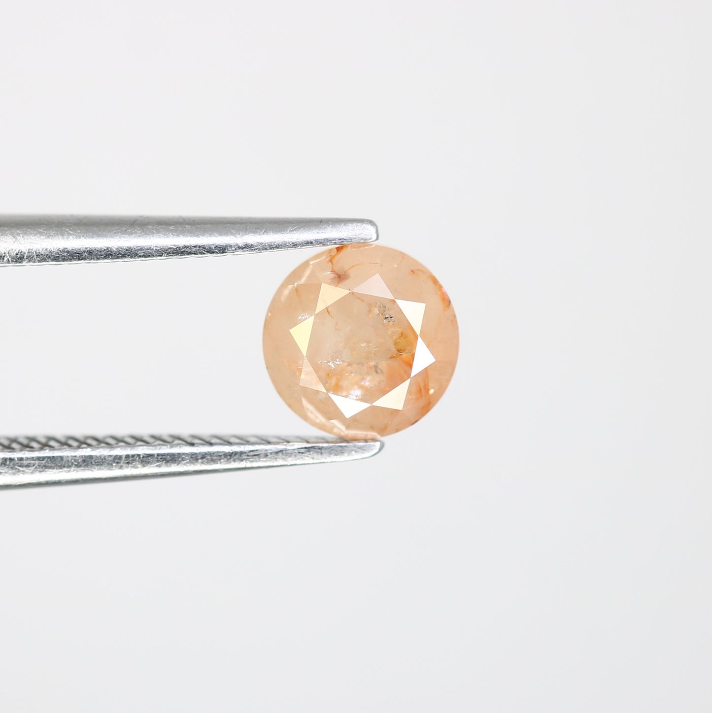 0.83 CT Natural Round Brilliant Cut Peach Loose 5.40 MM Diamond For Proposal Ring - JayKrishna Diamond