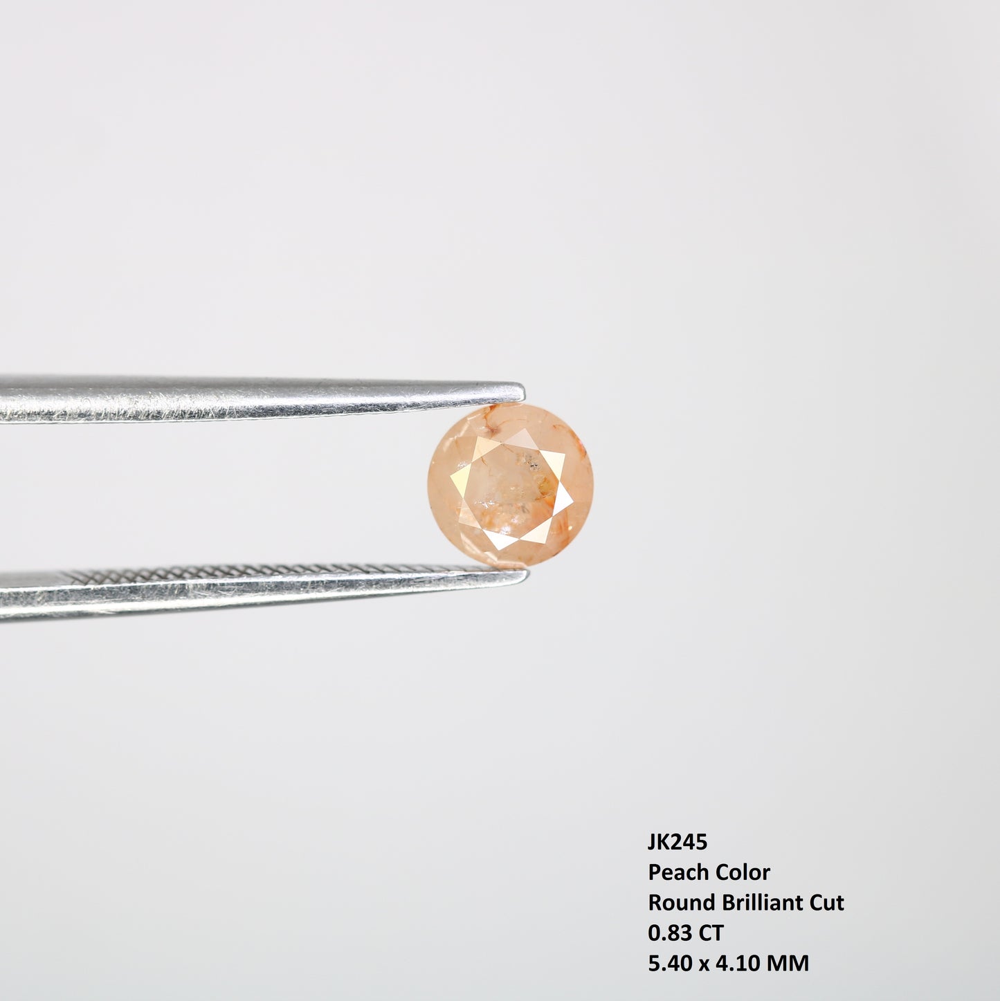 0.83 CT Natural Round Brilliant Cut Peach Loose 5.40 MM Diamond For Proposal Ring - JayKrishna Diamond
