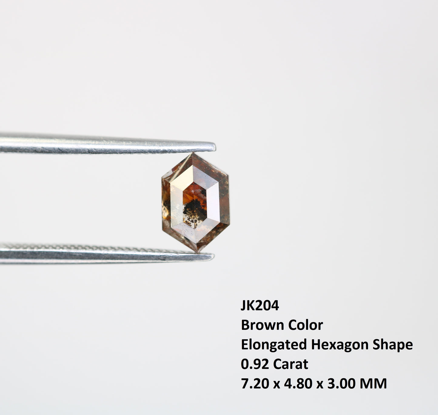 0.92 CT Brown Hexagon Shape Diamond For Engagement Ring - JayKrishna Diamond