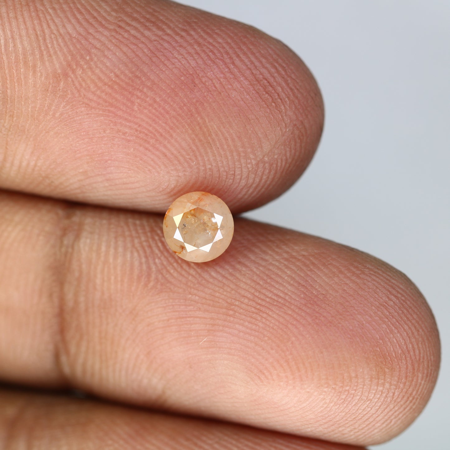 0.83 CT Natural Round Brilliant Cut Peach Loose 5.40 MM Diamond For Proposal Ring - JayKrishna Diamond
