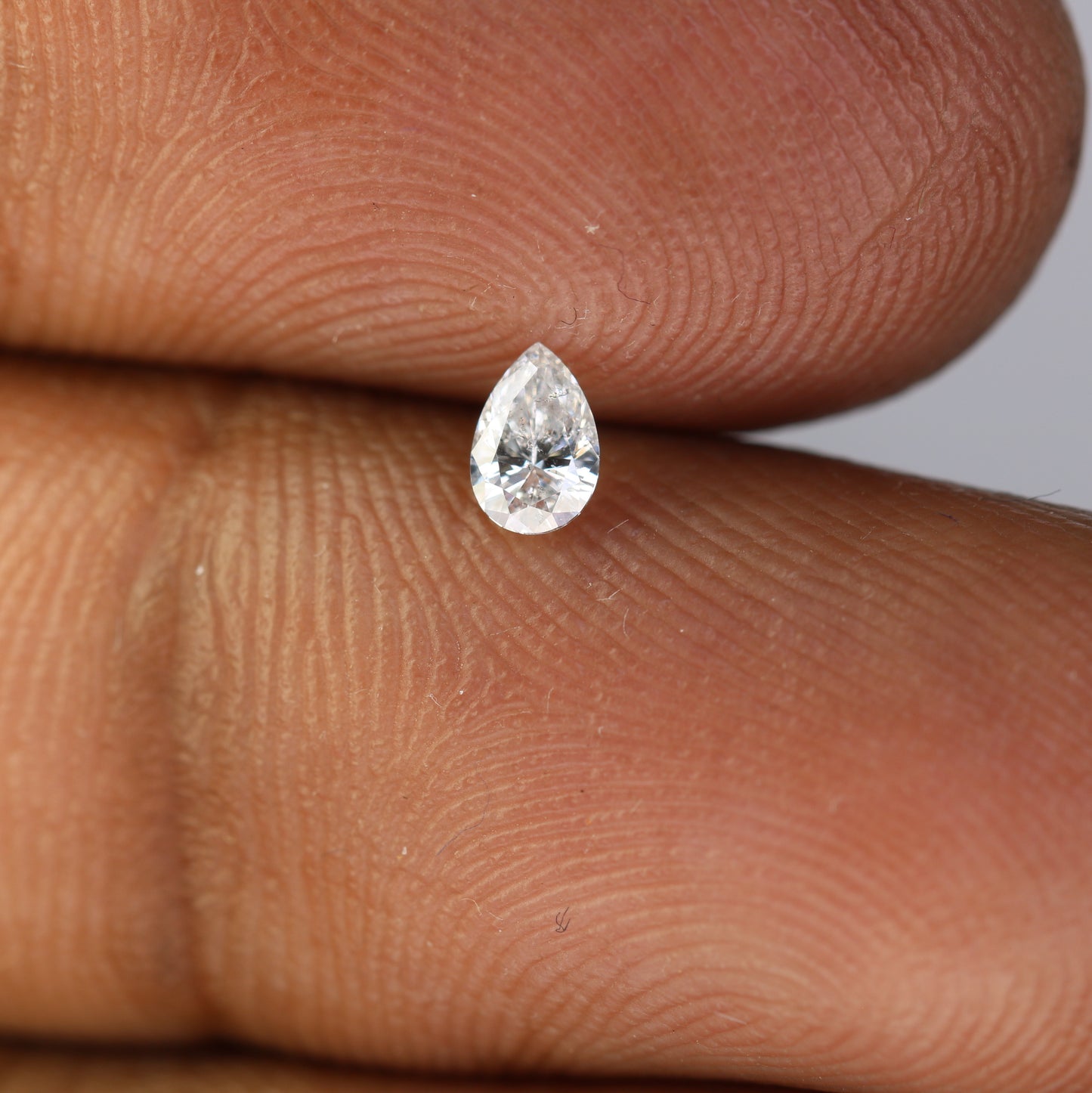 0.17 CT Pear Cut Natural White Salt and Pepper Diamond - Ideal for Engagement Rings, Necklaces, Earrings, and Custom Jewelry - JayKrishna Diamond