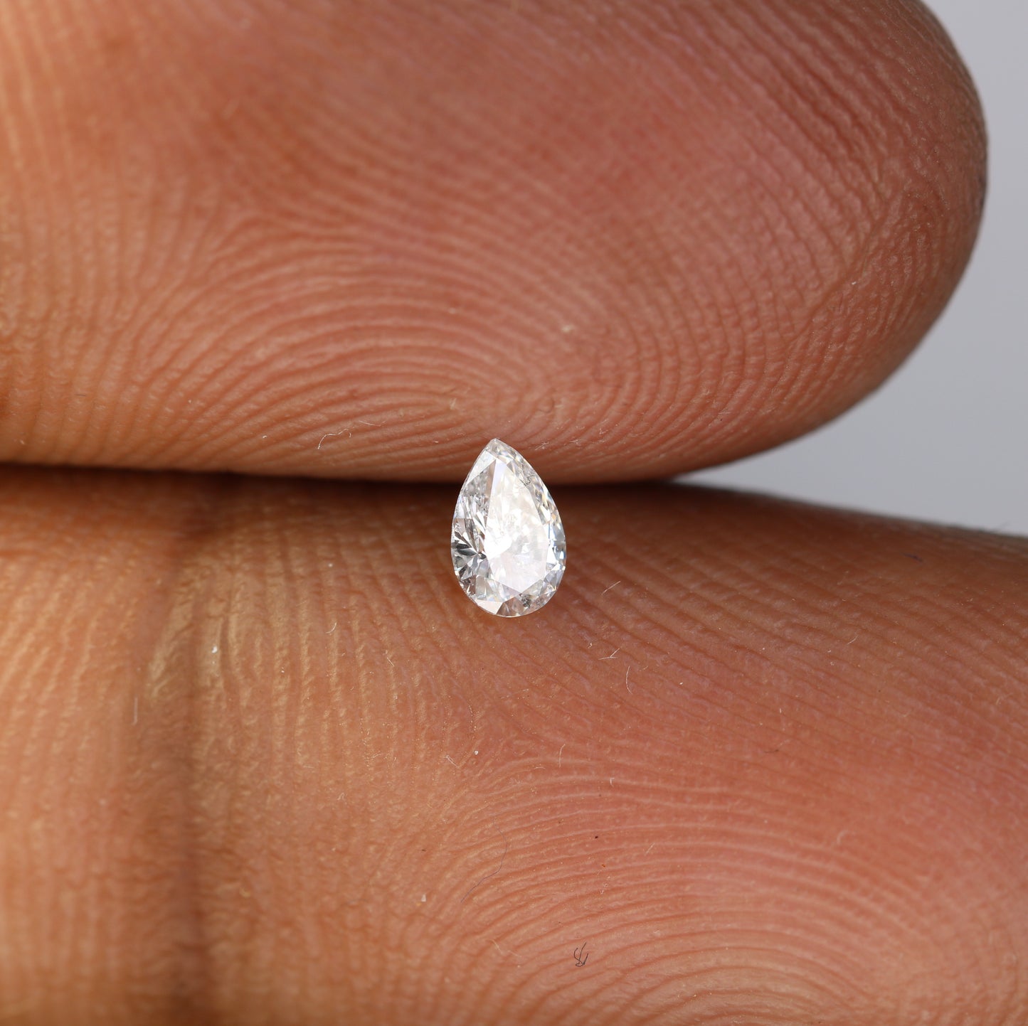 0.17 CT Pear Cut Natural White Salt and Pepper Diamond - Ideal for Engagement Rings, Necklaces, Earrings, and Custom Jewelry - JayKrishna Diamond