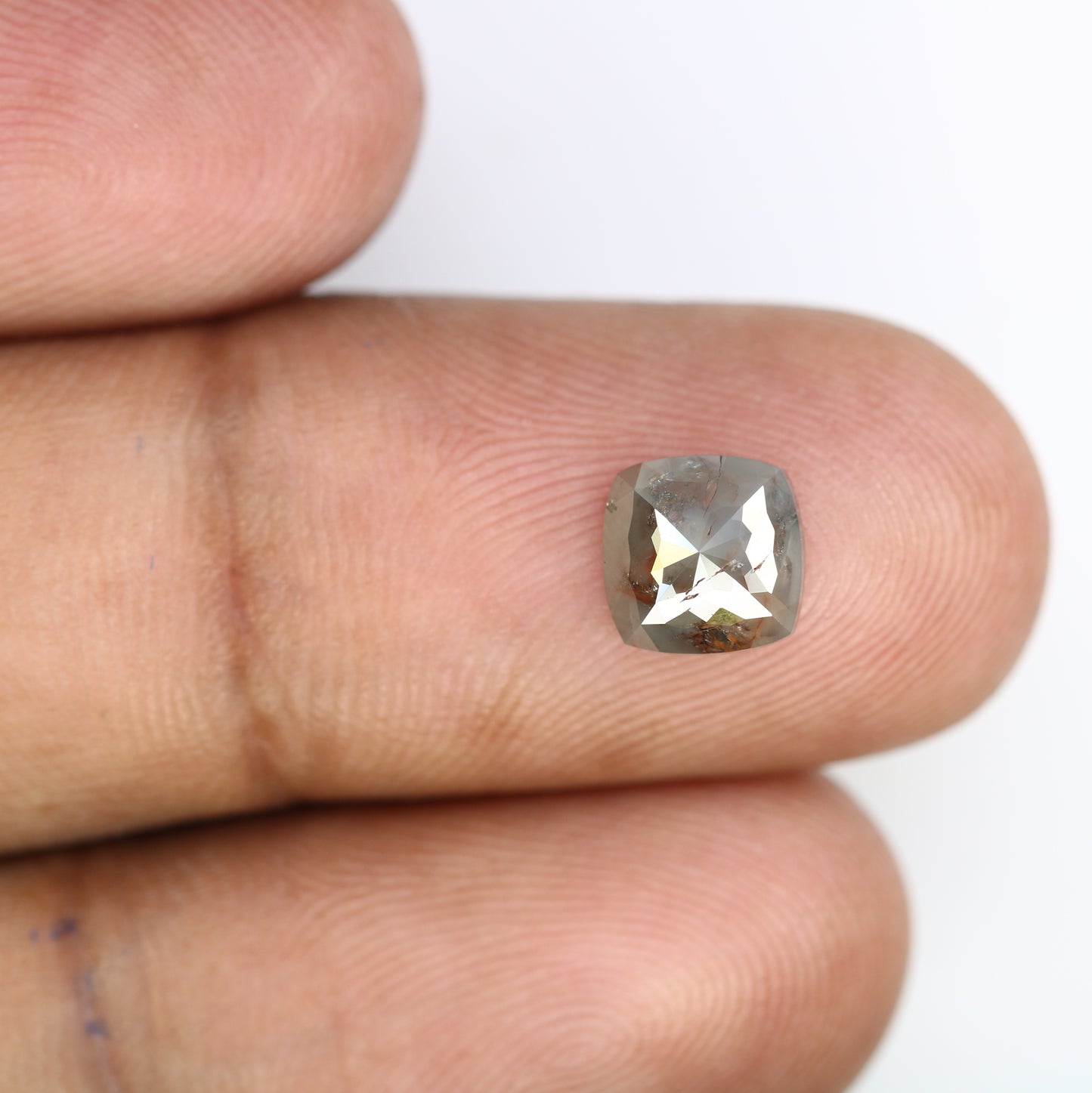 1.70 CT 7.10 MM Polished Cushion Shape Fancy Grey Diamond For Proposal Ring - JayKrishna Diamond