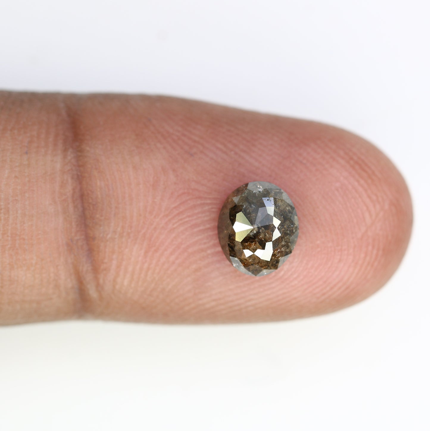 1.51 CT Loose Grey Natural 7.40 MM Oval Cut Diamond For Engagement Ring - JayKrishna Diamond