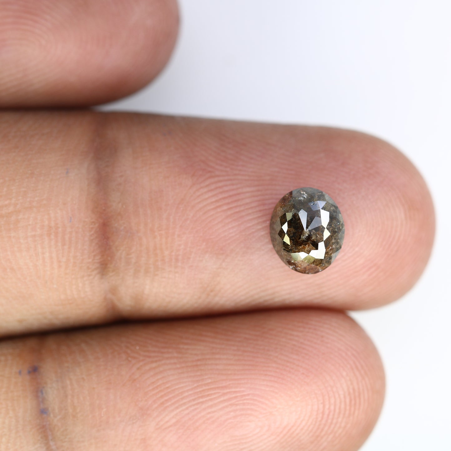 1.51 CT Loose Grey Natural 7.40 MM Oval Cut Diamond For Engagement Ring - JayKrishna Diamond