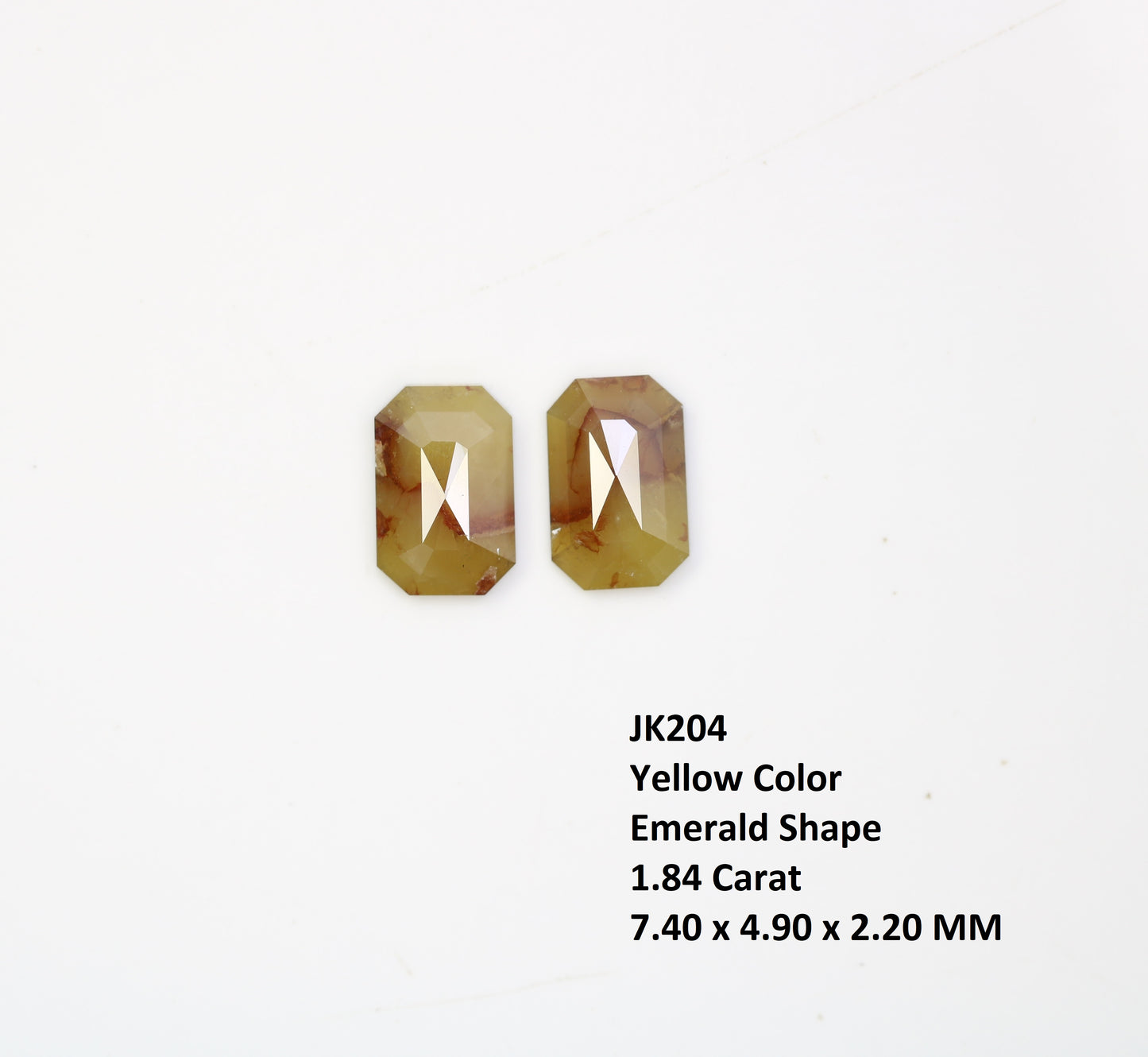1.84 CT Yellow Emerald Shape Pair Diamond For Engagement Ring - JayKrishna Diamond