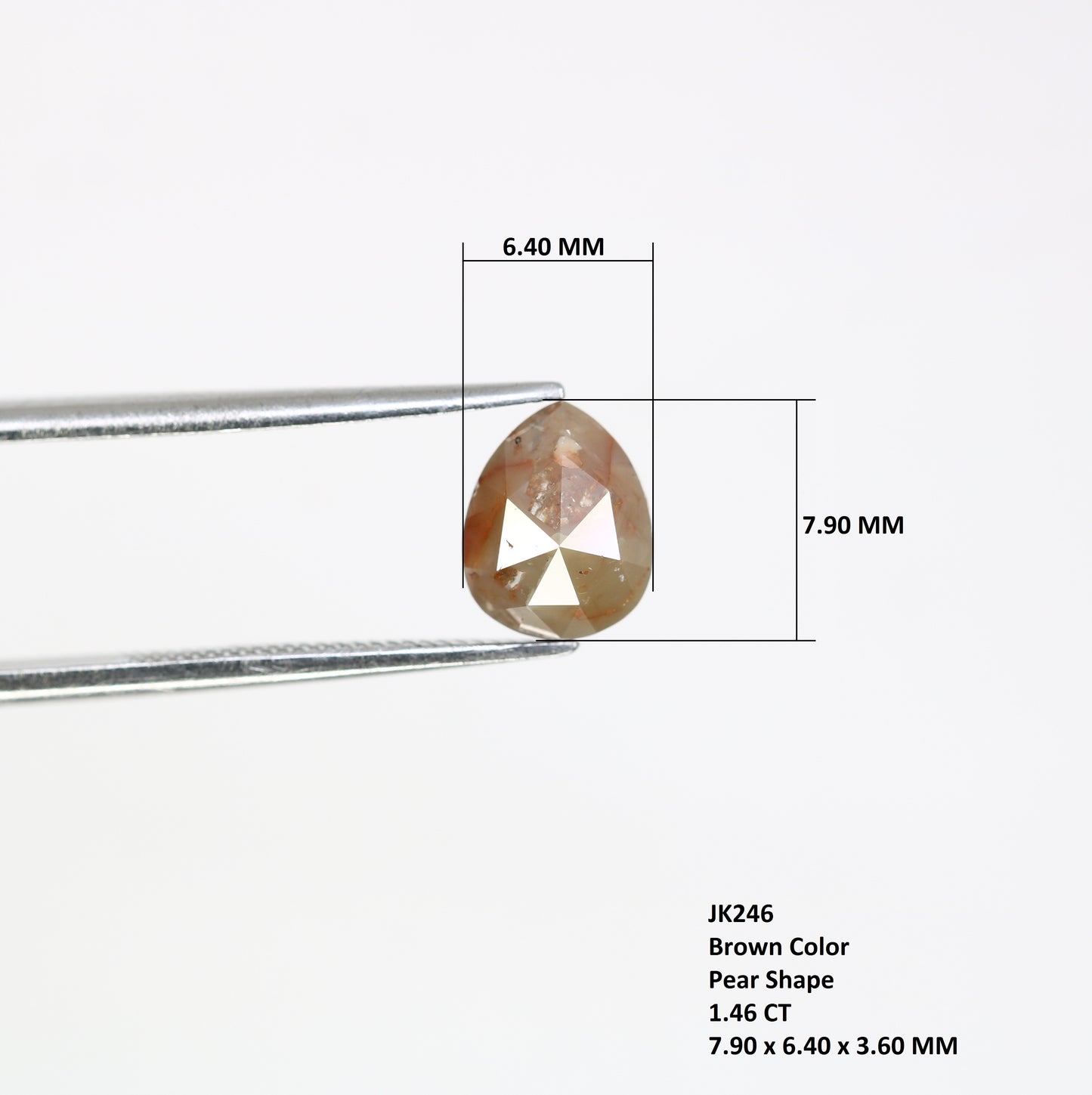 1.46 CT Pear Shape Fancy Brown 7.90 MM Diamond For Engagement Ring - JayKrishna Diamond