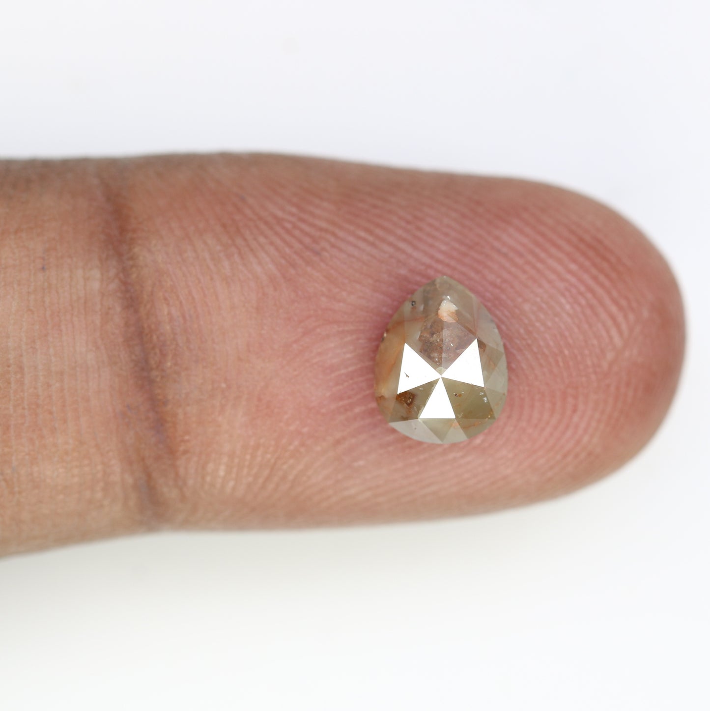 1.46 CT Pear Shape Fancy Brown 7.90 MM Diamond For Engagement Ring - JayKrishna Diamond