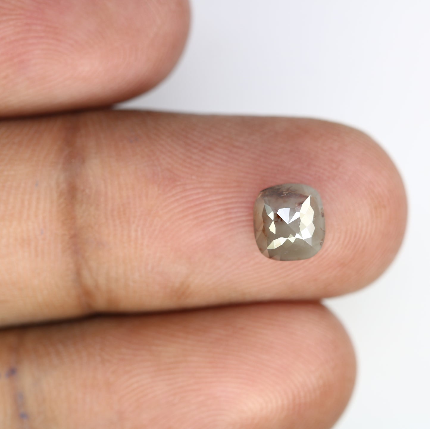 1.51 Carat Polished Cushion Shape Fancy Grey 6.80 MM Diamond For Statement Ring - JayKrishna Diamond