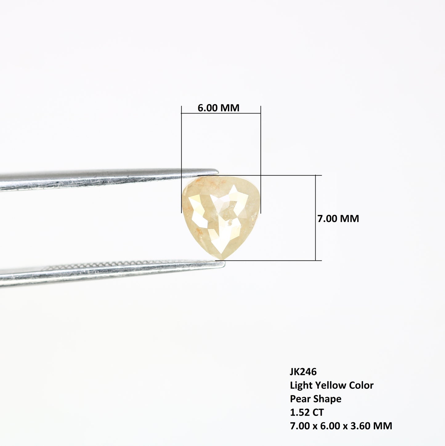 1.52 CT Fancy Light Yellow Polished Pear Shape 7.00 MM Diamond For Designer Jewelry - JayKrishna Diamond