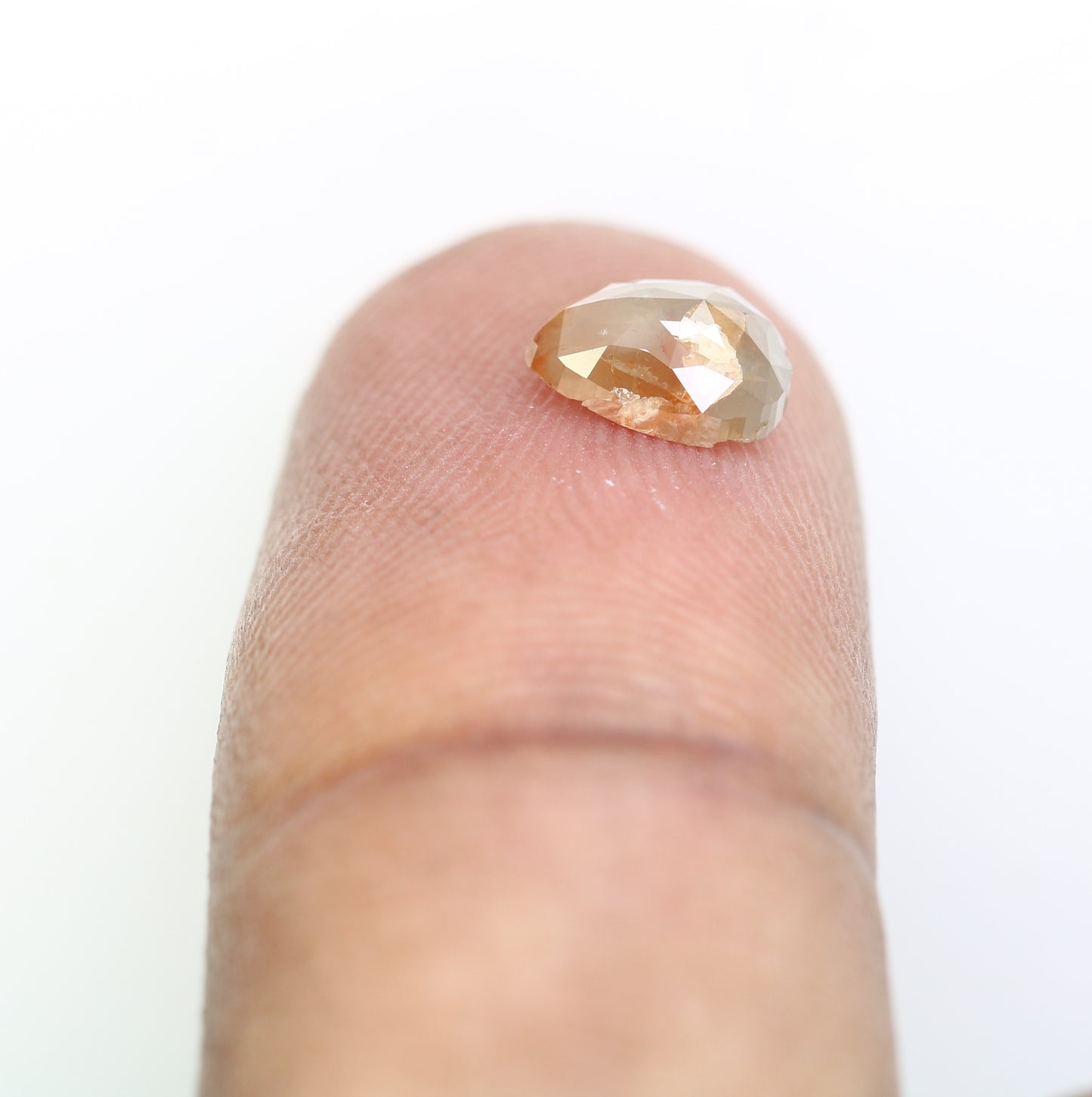0.99 CT Natural Peach Loose Pear Cut 7.30 MM Diamond For Engagement Ring - JayKrishna Diamond