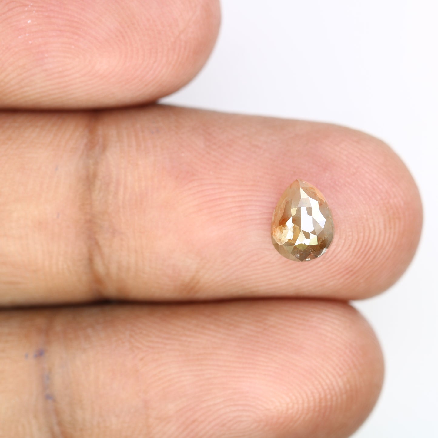 0.99 CT Natural Peach Loose Pear Cut 7.30 MM Diamond For Engagement Ring - JayKrishna Diamond
