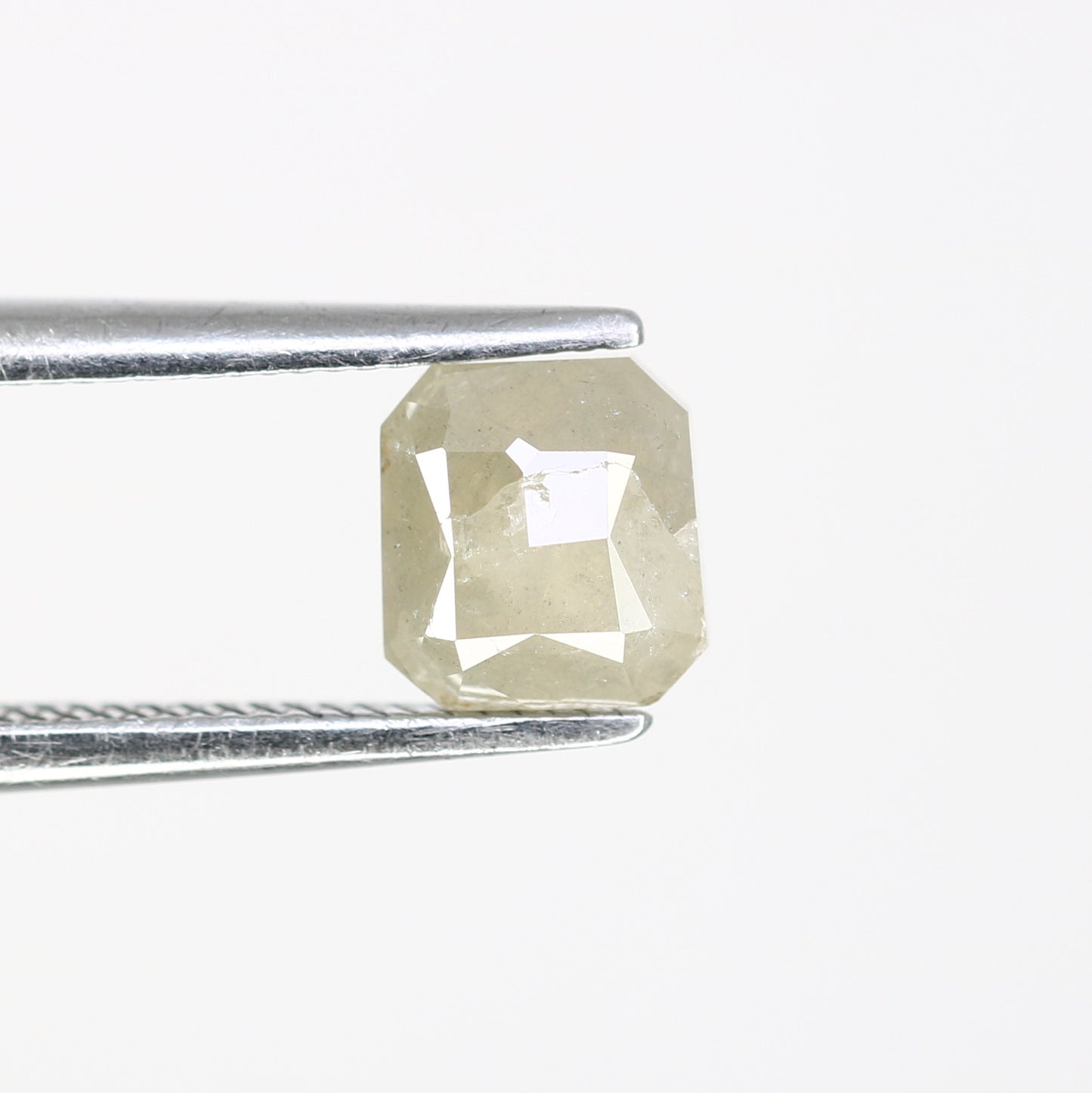 0.94 CT Polished Asscher Shape 5.60 MM Loose Grey Diamond For Proposal Ring - JayKrishna Diamond