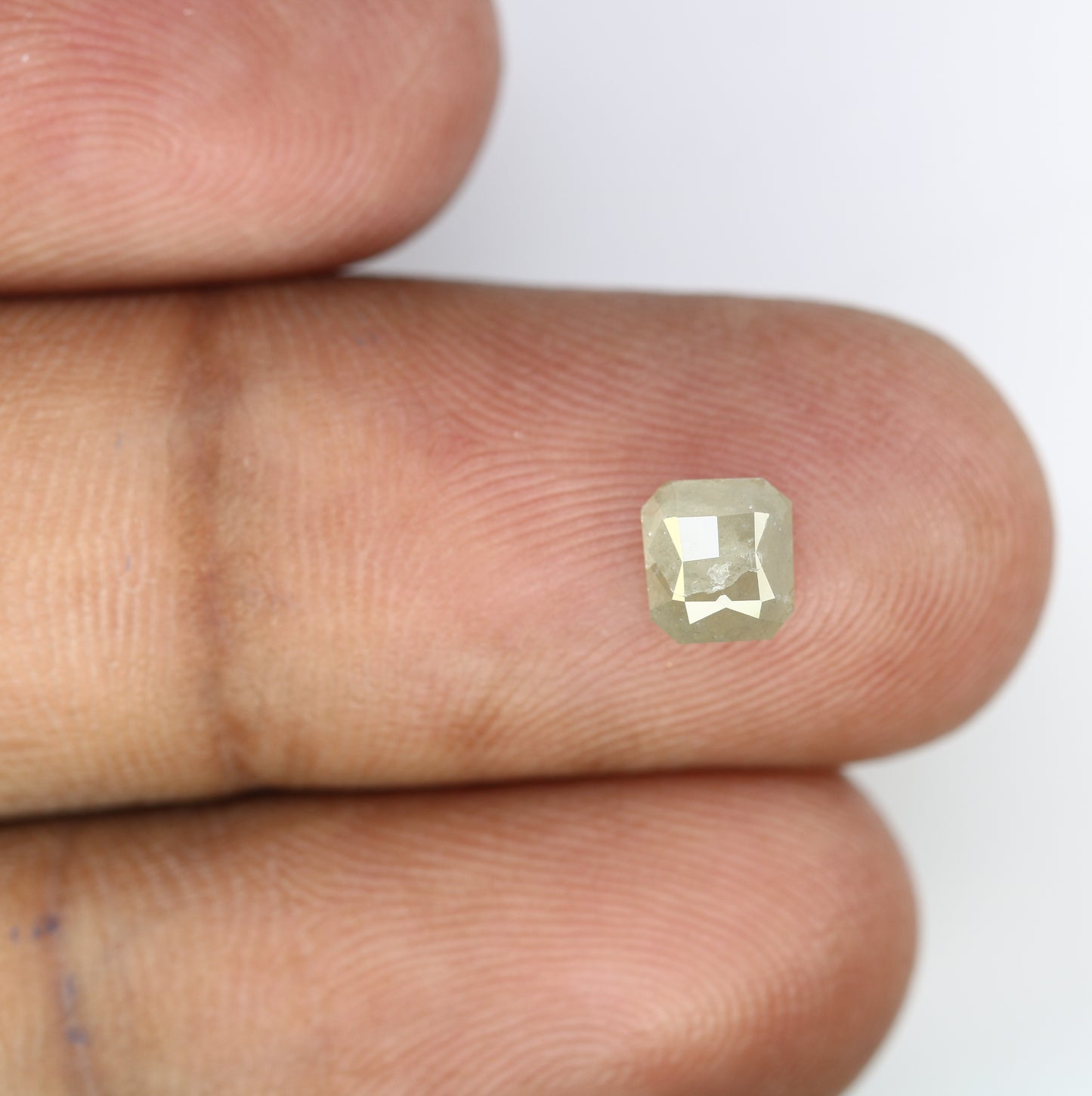 0.94 CT Polished Asscher Shape 5.60 MM Loose Grey Diamond For Proposal Ring - JayKrishna Diamond