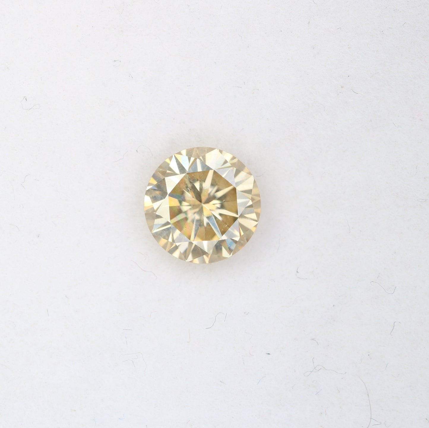 1.26 CT Moissanite Round Brilliant Cut Light Orange Diamond For Engagement Ring - JayKrishna Diamond