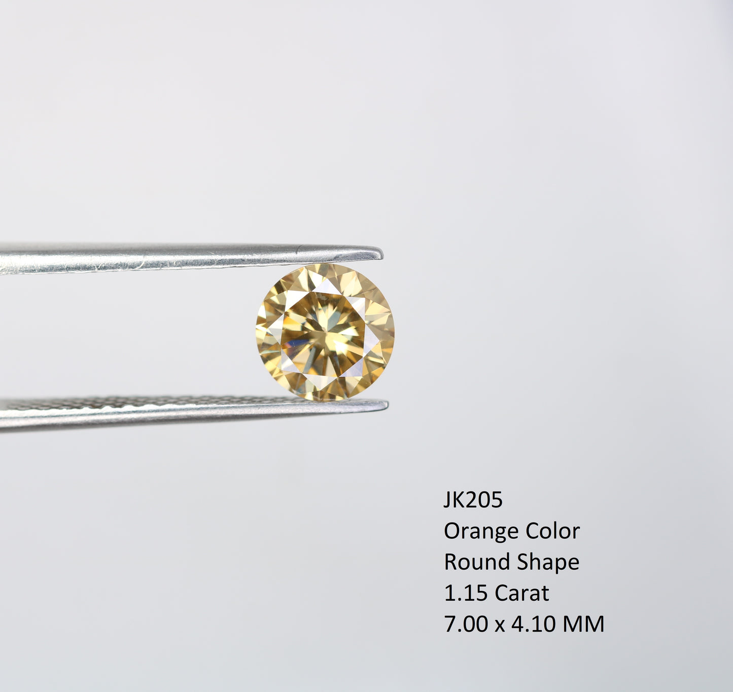 1.15 CT Orange Moissanite Round Brilliant Cut Diamond For Engagement Ring - JayKrishna Diamond