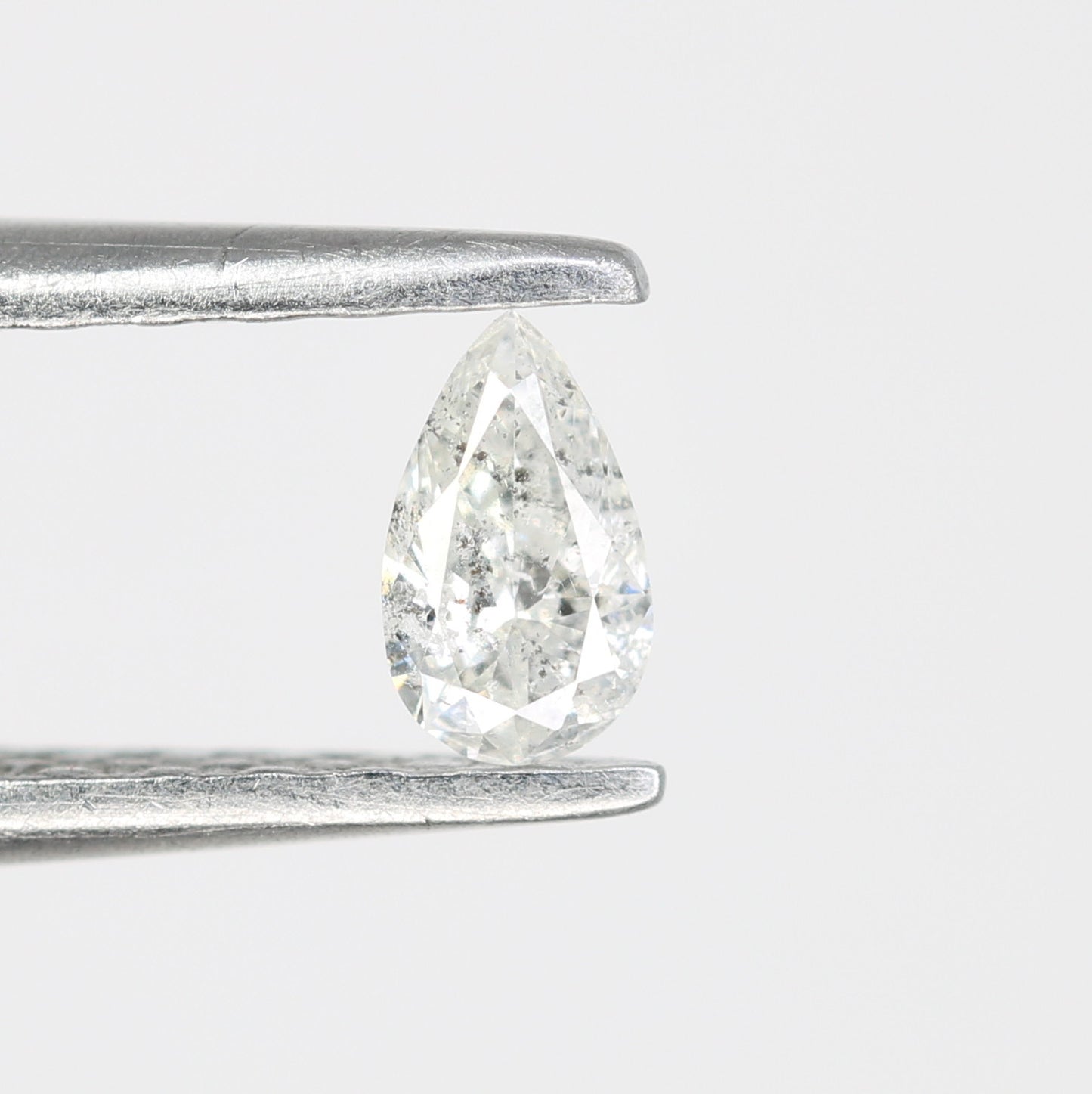 0.13 CT Pear Shape Natural White Salt and Pepper Loose Diamond – Perfect for Custom Jewelry - JayKrishna Diamond