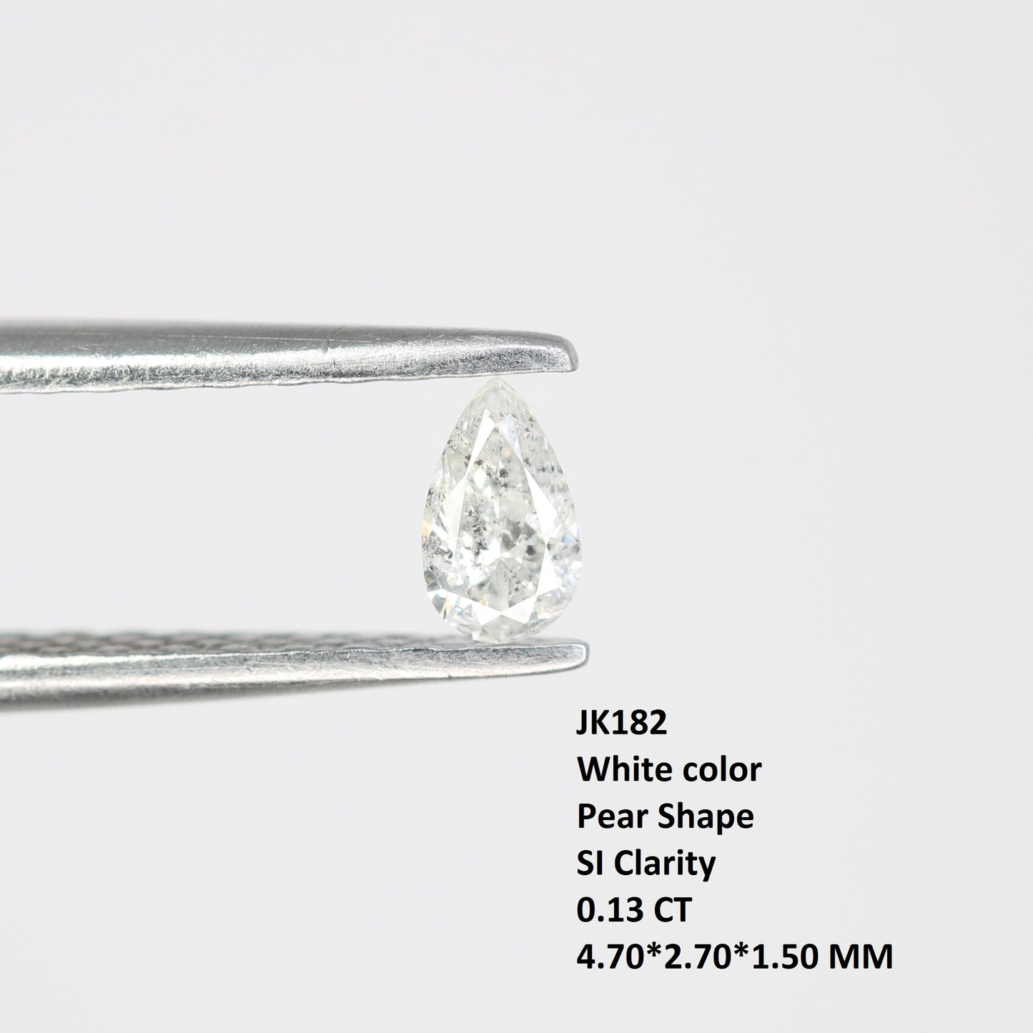 0.13 CT Pear Shape Natural White Salt and Pepper Loose Diamond – Perfect for Custom Jewelry - JayKrishna Diamond