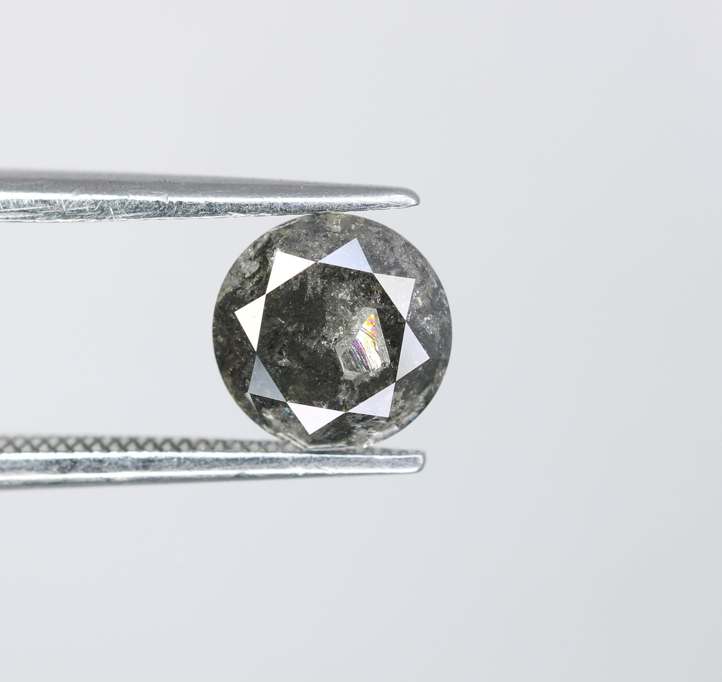 1.33 CT Loose Round Brilliant Cut Natural Salt And Pepper Fancy Diamond For Designer Jewelry - JayKrishna Diamond
