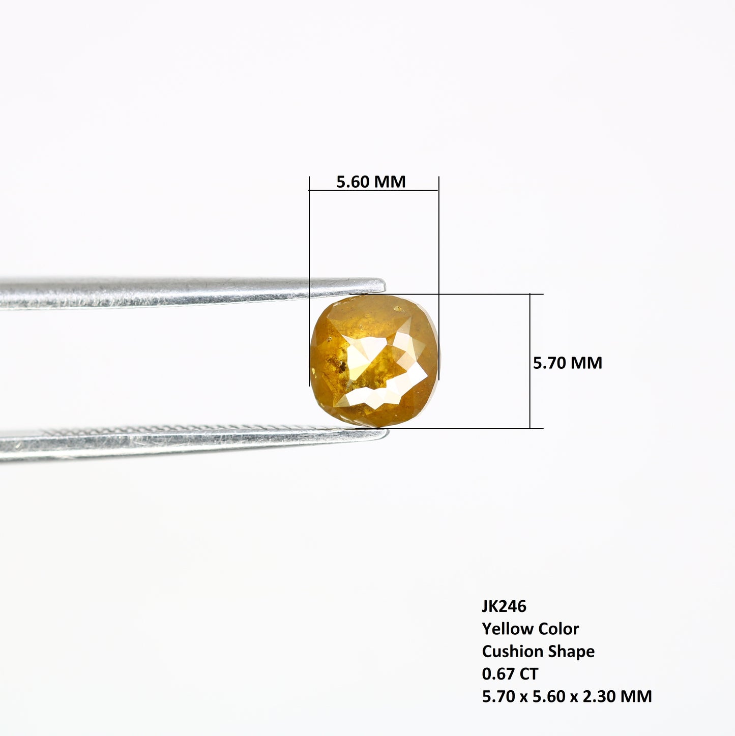 0.67 Carat 5.70 MM Loose Fancy Yellow Cushion Shaped Diamond for Promise Ring - Unique Gemstone for Custom Jewelry Designs - JayKrishna Diamond