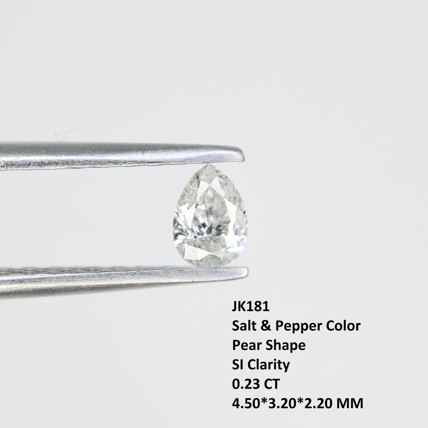 0.23 CT Pear Shape Salt and Pepper Diamond – Ideal for Engagement Rings - JayKrishna Diamond