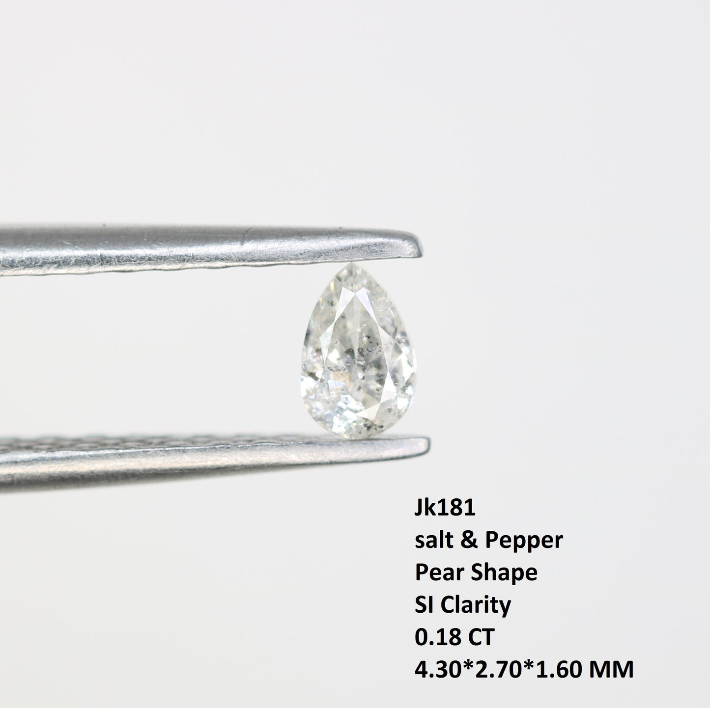 0.14 CT Natural Pear Shape Salt and Pepper Diamond for Engagement Rings, Custom Jewelry, and Stylish Bracelets - JayKrishna Diamond