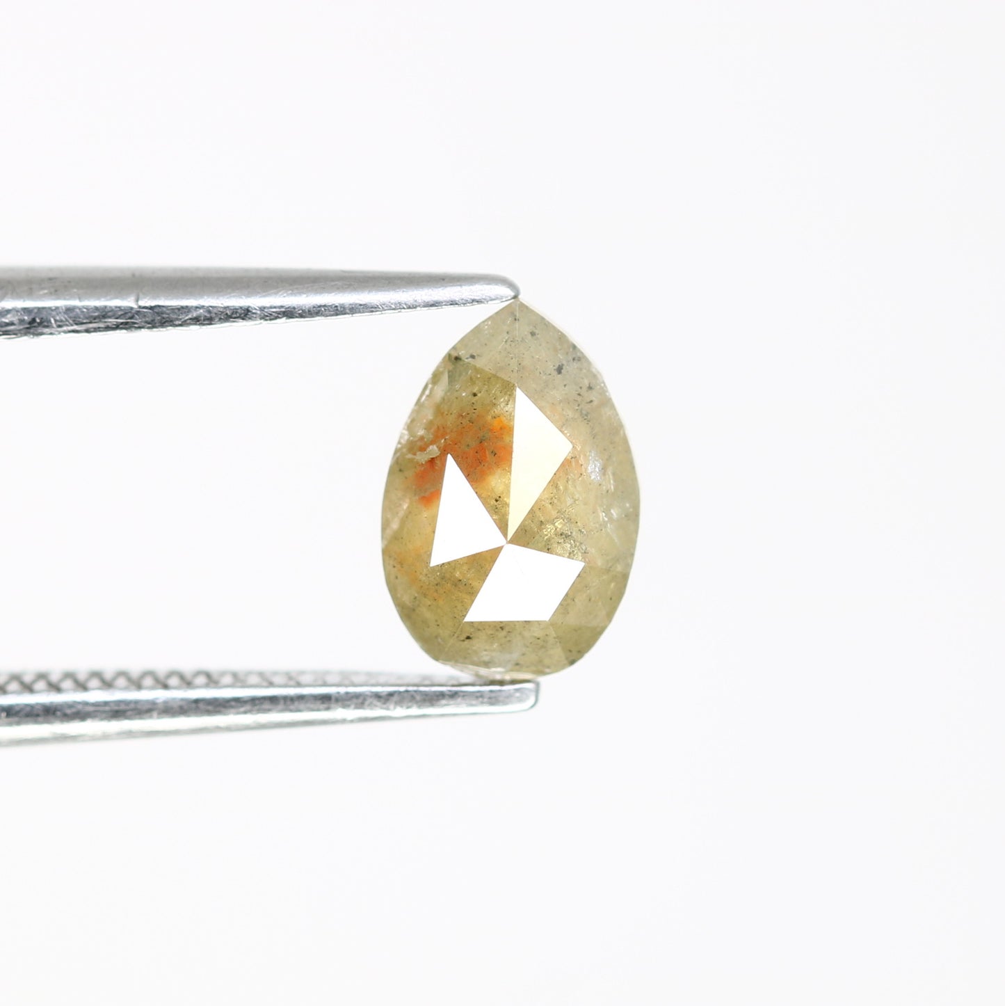 0.65 Carat Natural Green Rustic Pear Shape Diamond (7.40 MM) for Wedding Ring - Unique Gemstone for Custom Bridal Jewelry - JayKrishna Diamond