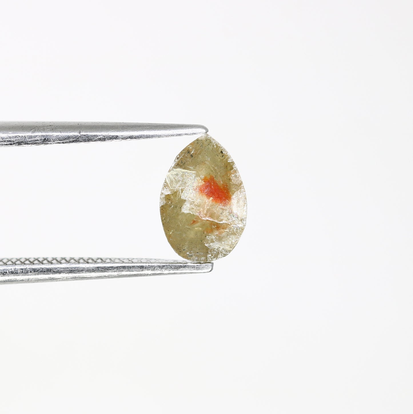 0.65 Carat Natural Green Rustic Pear Shape Diamond (7.40 MM) for Wedding Ring - Unique Gemstone for Custom Bridal Jewelry - JayKrishna Diamond