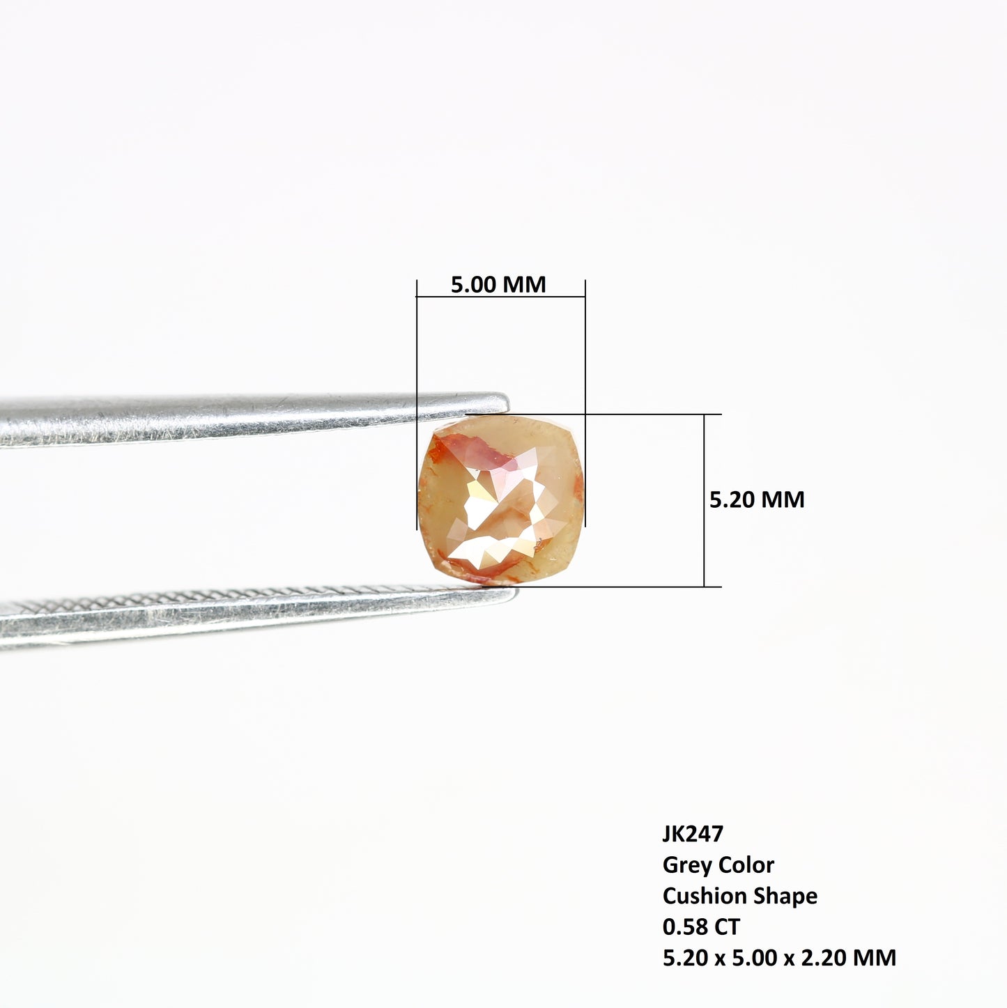 0.58 CT Polished Cushion Cut Fancy Grey Diamond – Chic Loose Gem for Unique Designer Jewelry - JayKrishna Diamond