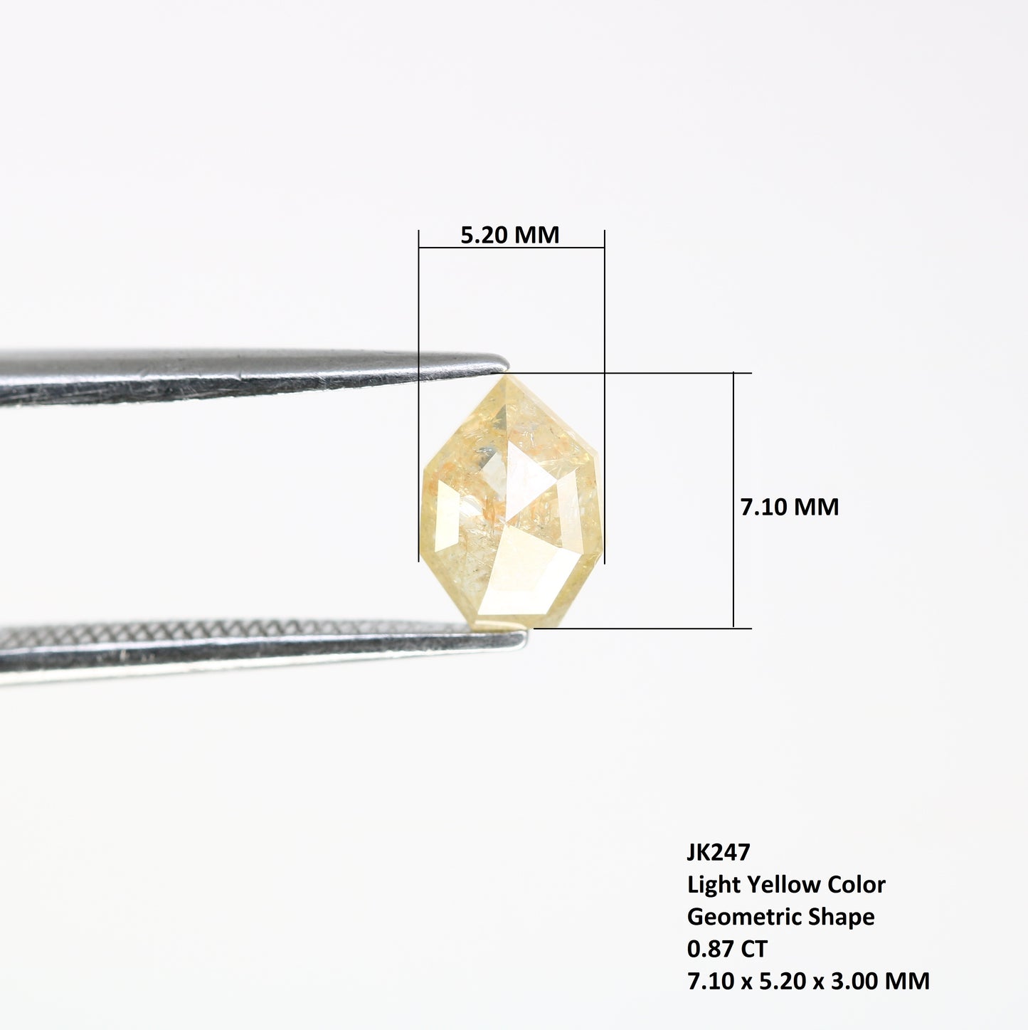 0.87 CT 7.10 MM Fancy Yellow Geometric Shape Loose Diamond For Engagement Ring - JayKrishna Diamond