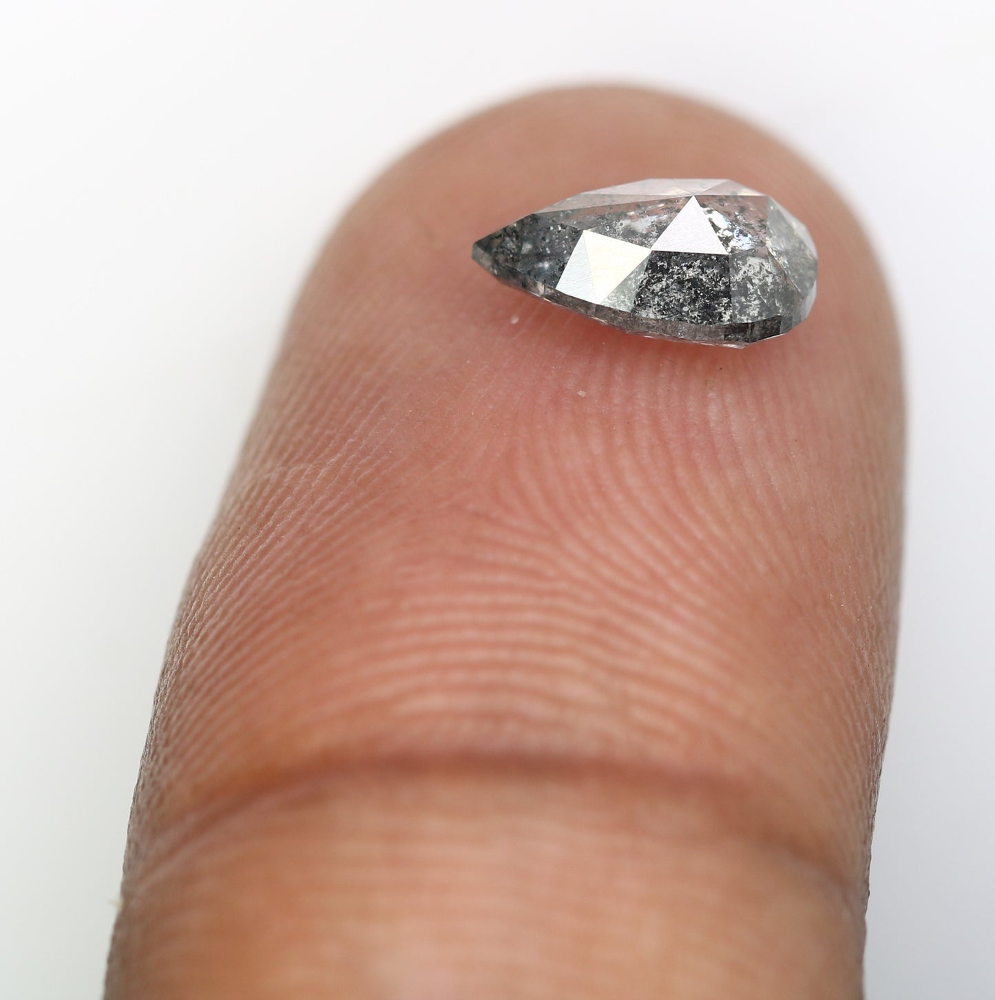 Loose Pear Cut Diamond 1.22 Carat Natural Salt And Pepper Diamond For Engagement Ring - JayKrishna Diamond