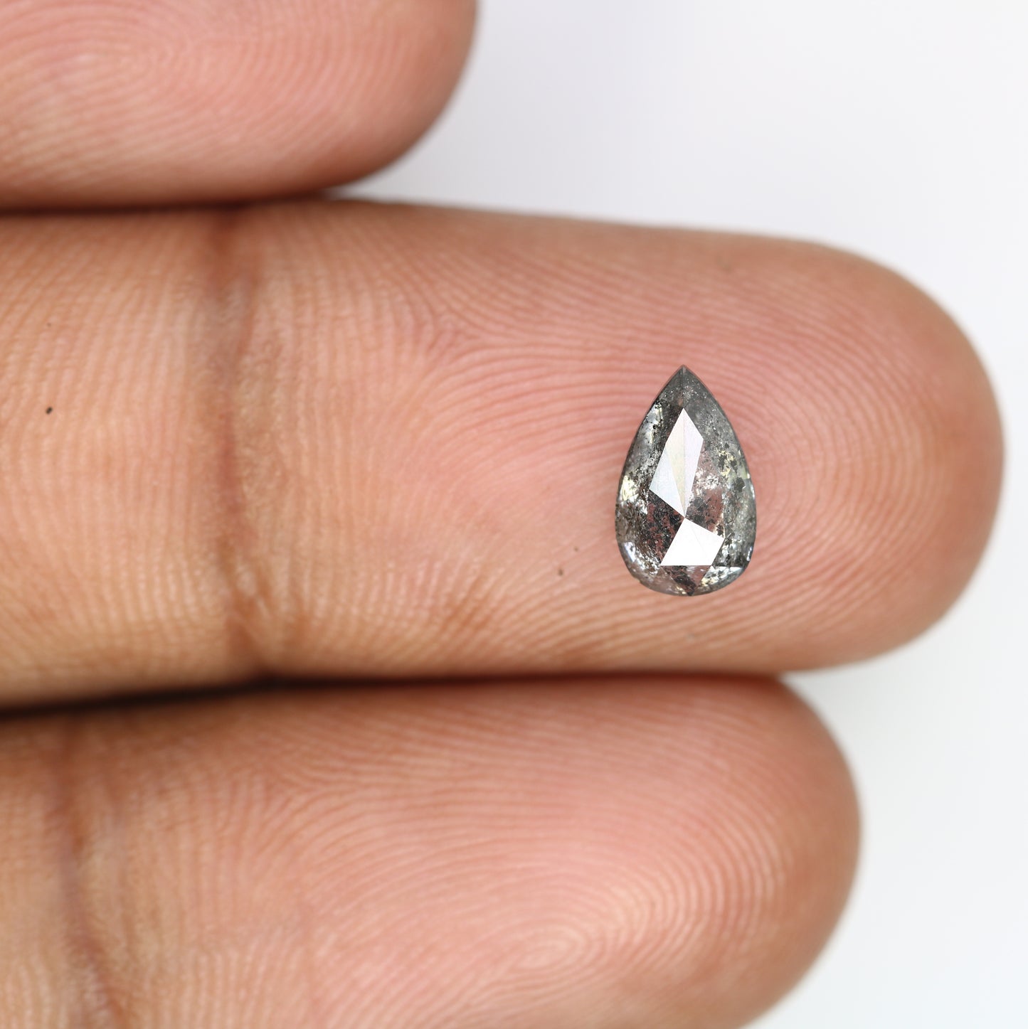 Loose Pear Cut Diamond 1.22 Carat Natural Salt And Pepper Diamond For Engagement Ring - JayKrishna Diamond