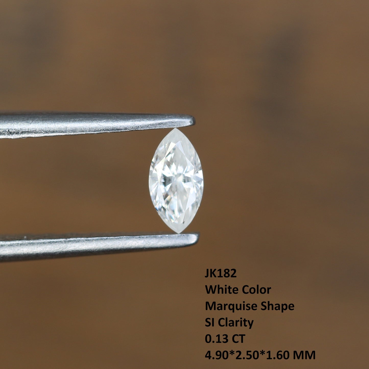 0.13 CT Marquise Shape Loose Natural Salt and Pepper Diamond for Custom Jewelry - JayKrishna Diamond
