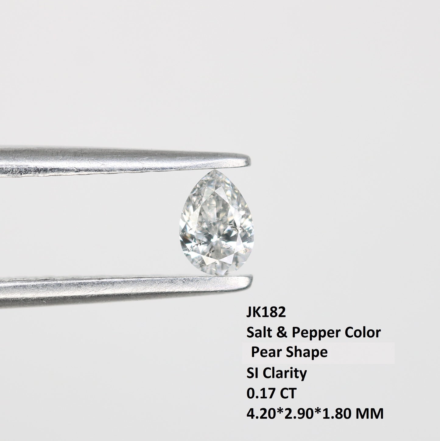0.17 CT Salt and Pepper Pear Shape Diamond for Engagement Rings, Custom Jewelry, and Stylish Bracelets - JayKrishna Diamond