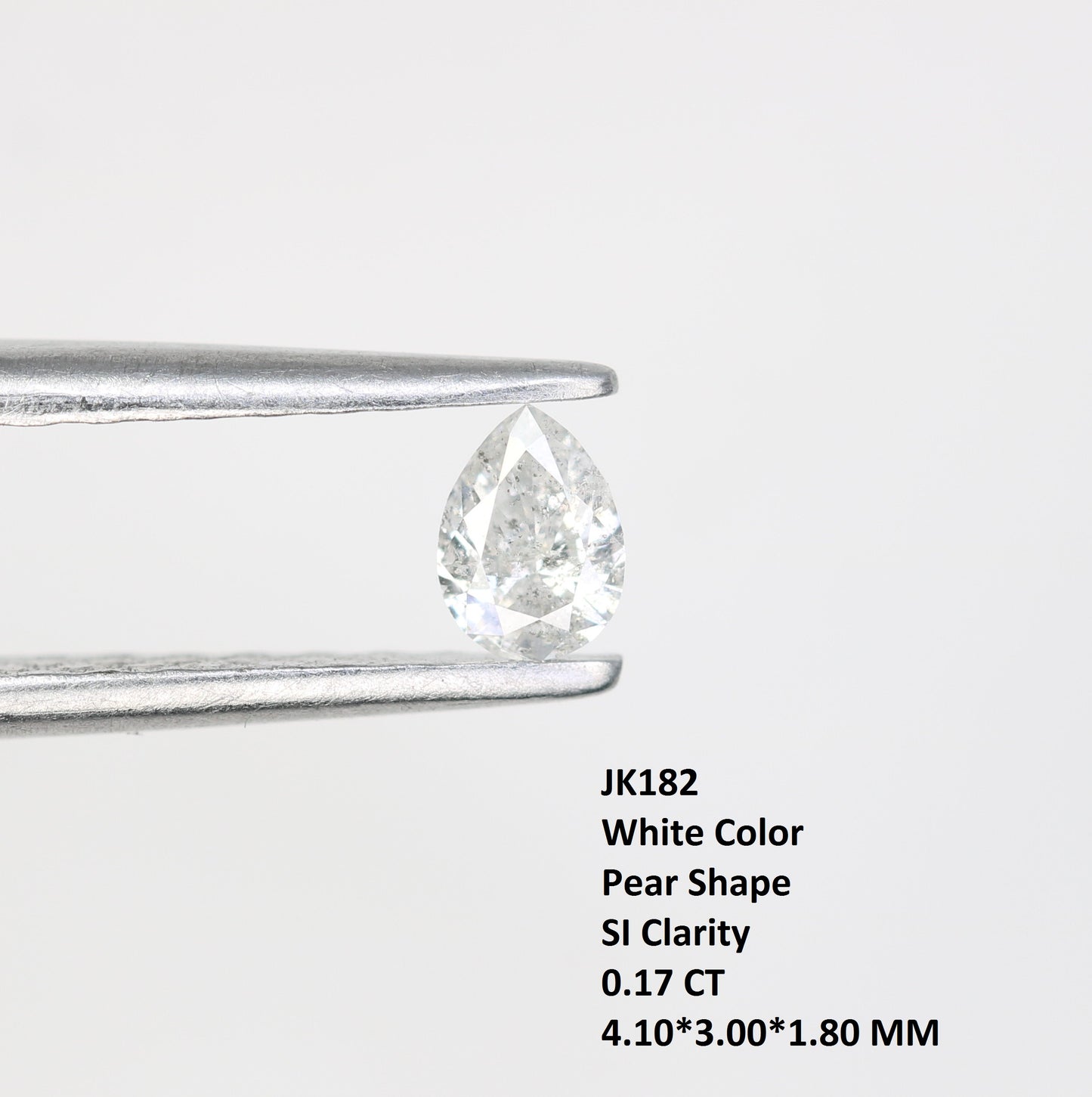 0.17 CT Pear Shape White Salt and Pepper Loose Diamond - Ideal for Engagement Rings, Necklaces, Earrings, and Custom Jewelry - JayKrishna Diamond