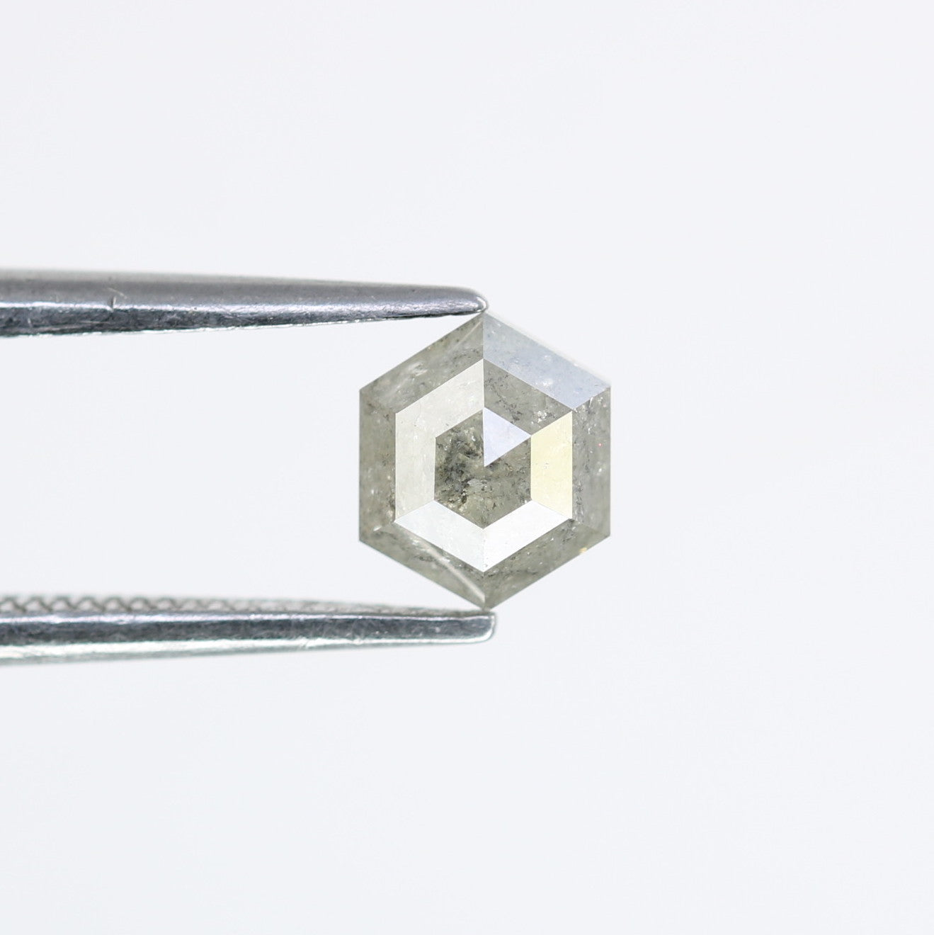 0.99 Carat Hexagon Shaped Loose Salt And Pepper Diamond For Engagement Ring - JayKrishna Diamond