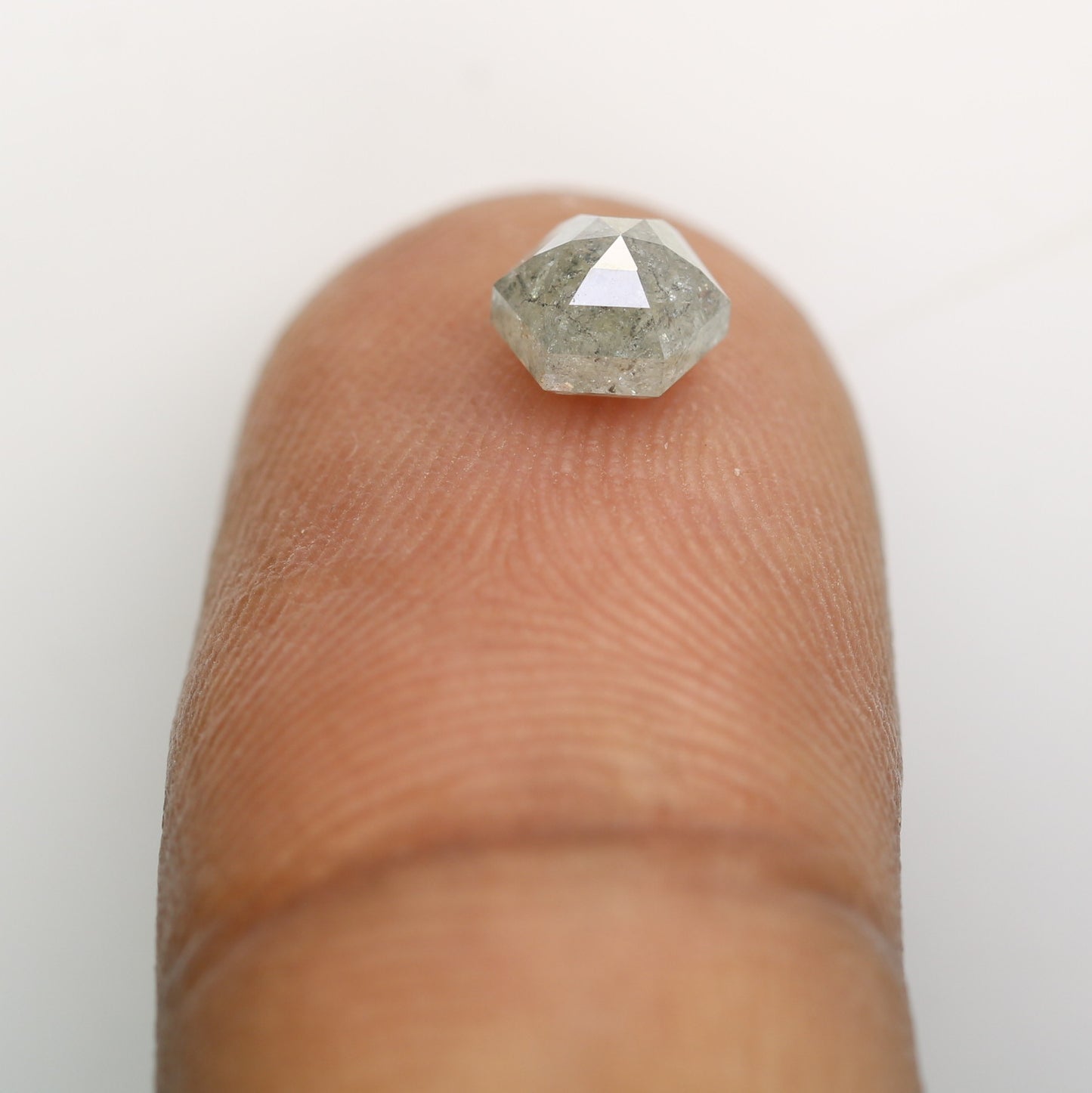 0.99 Carat Hexagon Shaped Loose Salt And Pepper Diamond For Engagement Ring - JayKrishna Diamond