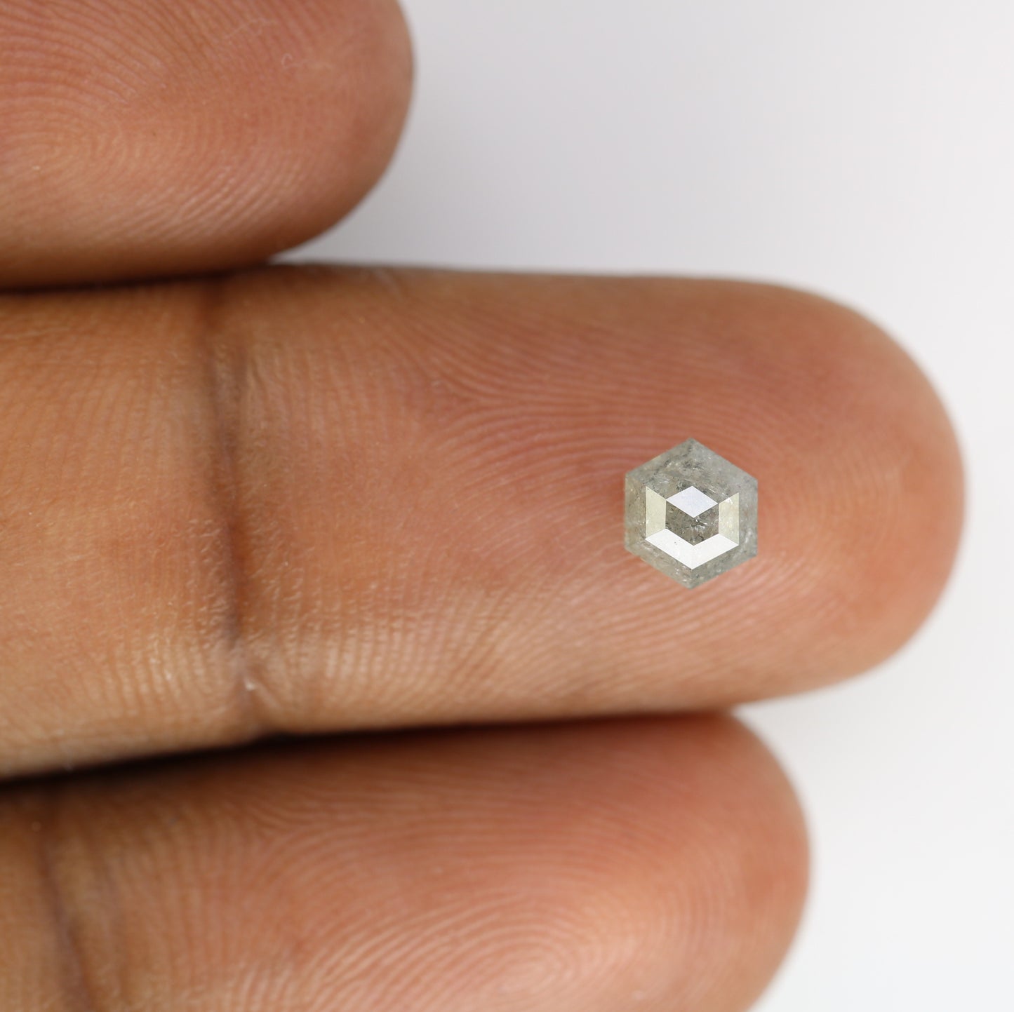 0.99 Carat Hexagon Shaped Loose Salt And Pepper Diamond For Engagement Ring - JayKrishna Diamond