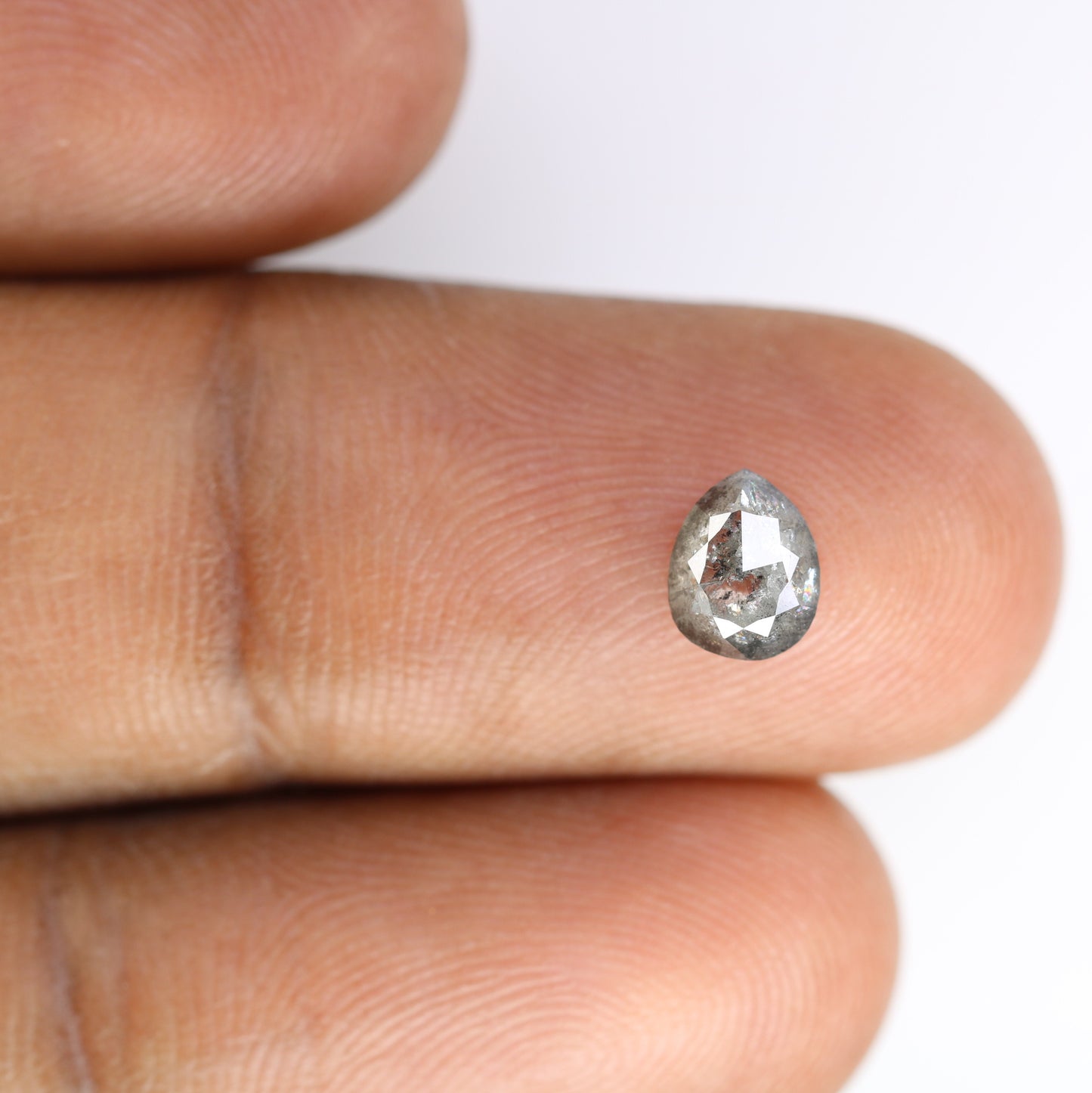 1.02 Carat Loose Pear Shaped Natural Salt And Pepper Diamond For Wedding Ring - JayKrishna Diamond