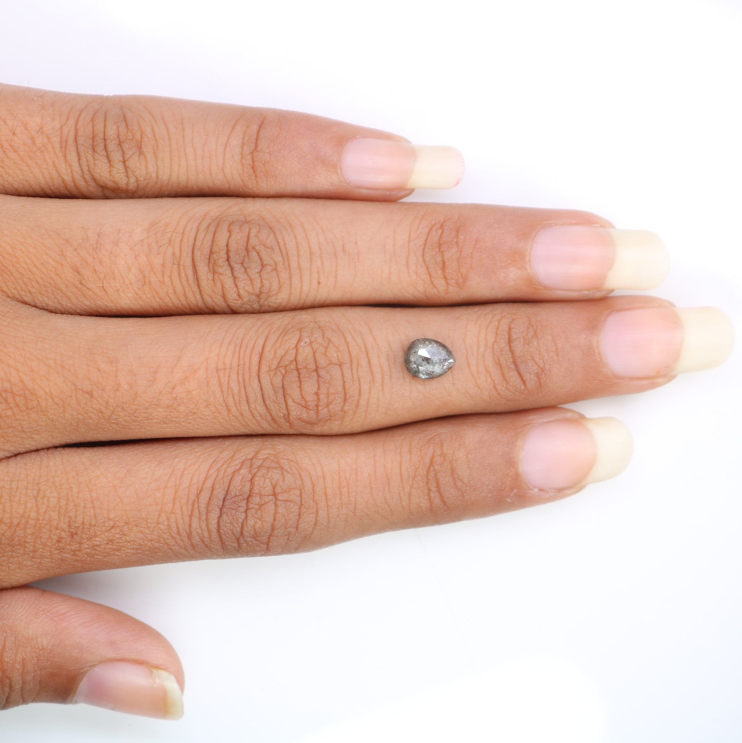 1.02 Carat Loose Pear Shaped Natural Salt And Pepper Diamond For Wedding Ring - JayKrishna Diamond