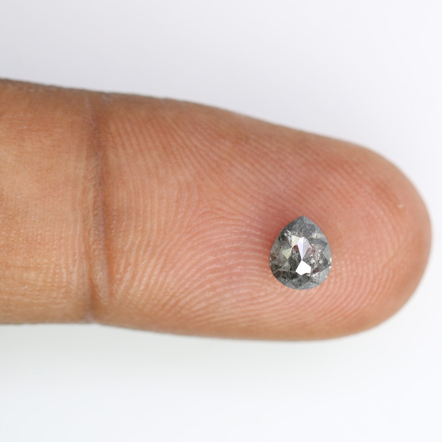 0.76 Carat Natural Pear Shaped Salt And Pepper Loose Diamond For Wedding Ring - JayKrishna Diamond