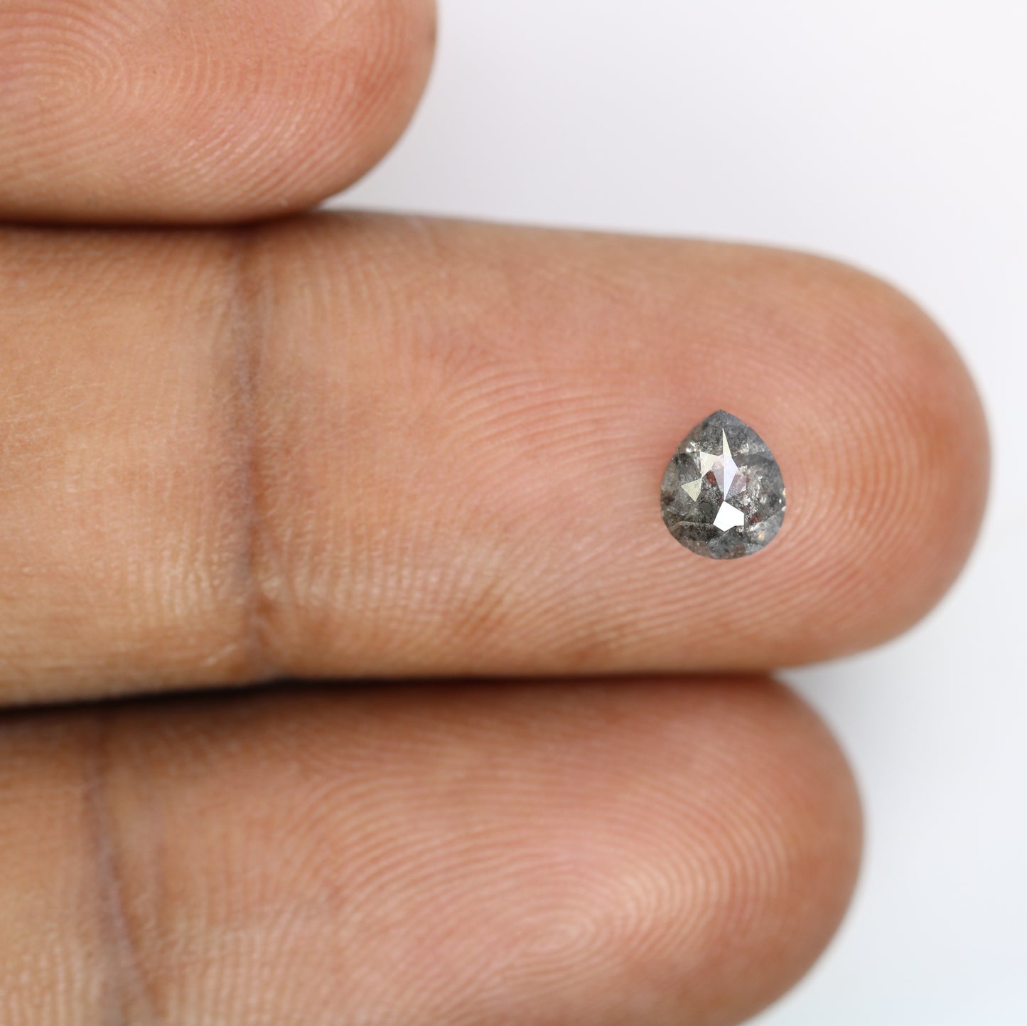 0.76 Carat Natural Pear Shaped Salt And Pepper Loose Diamond For Wedding Ring - JayKrishna Diamond