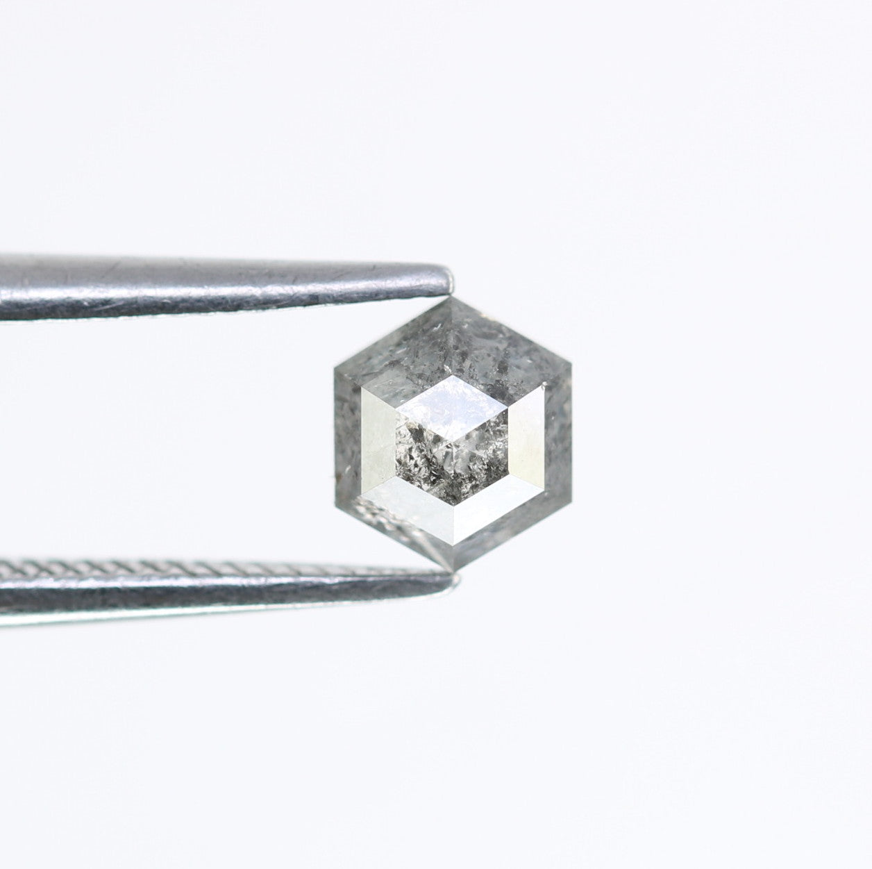 0.76 Carat Salt And Pepper Loose Natural Hexagon Shaped Diamond For Wedding Ring - JayKrishna Diamond