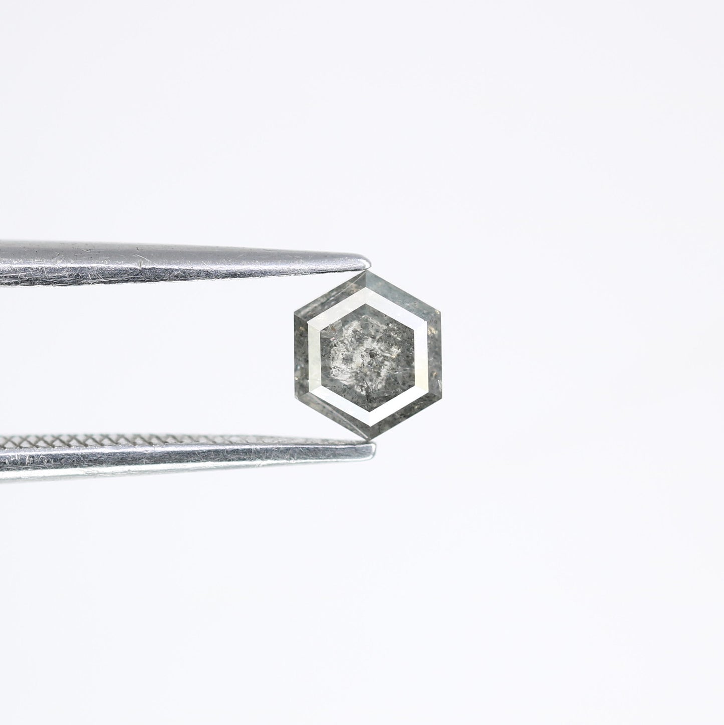 0.76 Carat Salt And Pepper Loose Natural Hexagon Shaped Diamond For Wedding Ring - JayKrishna Diamond