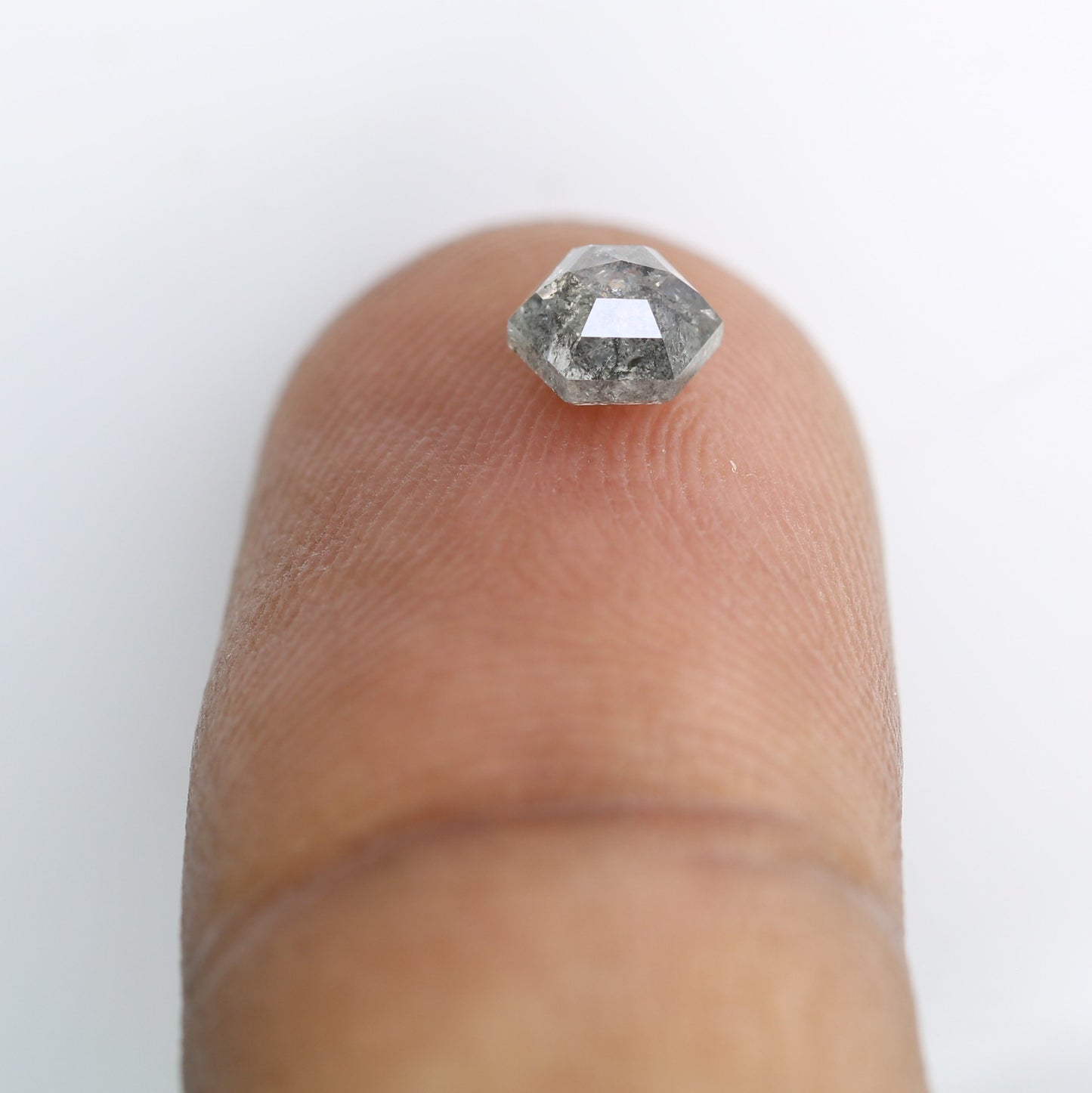 0.76 Carat Salt And Pepper Loose Natural Hexagon Shaped Diamond For Wedding Ring - JayKrishna Diamond
