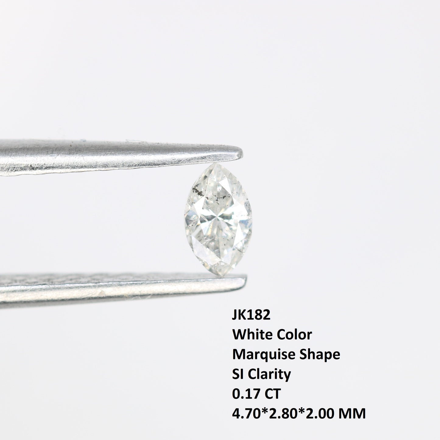 0.17 CT Loose White Marquise Shape Salt and Pepper Diamond - Ideal for Engagement Rings, Necklaces, Earrings, and Custom Jewelry - JayKrishna Diamond