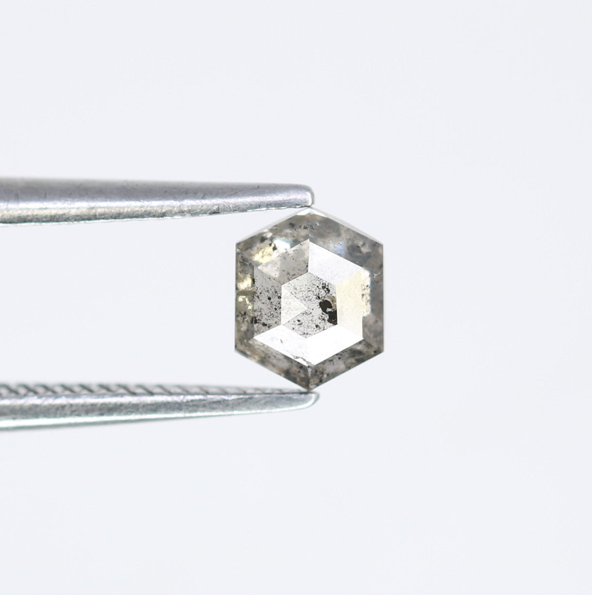 0.54 CT Loose Salt And Pepper Hexagon Shaped Diamond For Galaxy Ring - JayKrishna Diamond