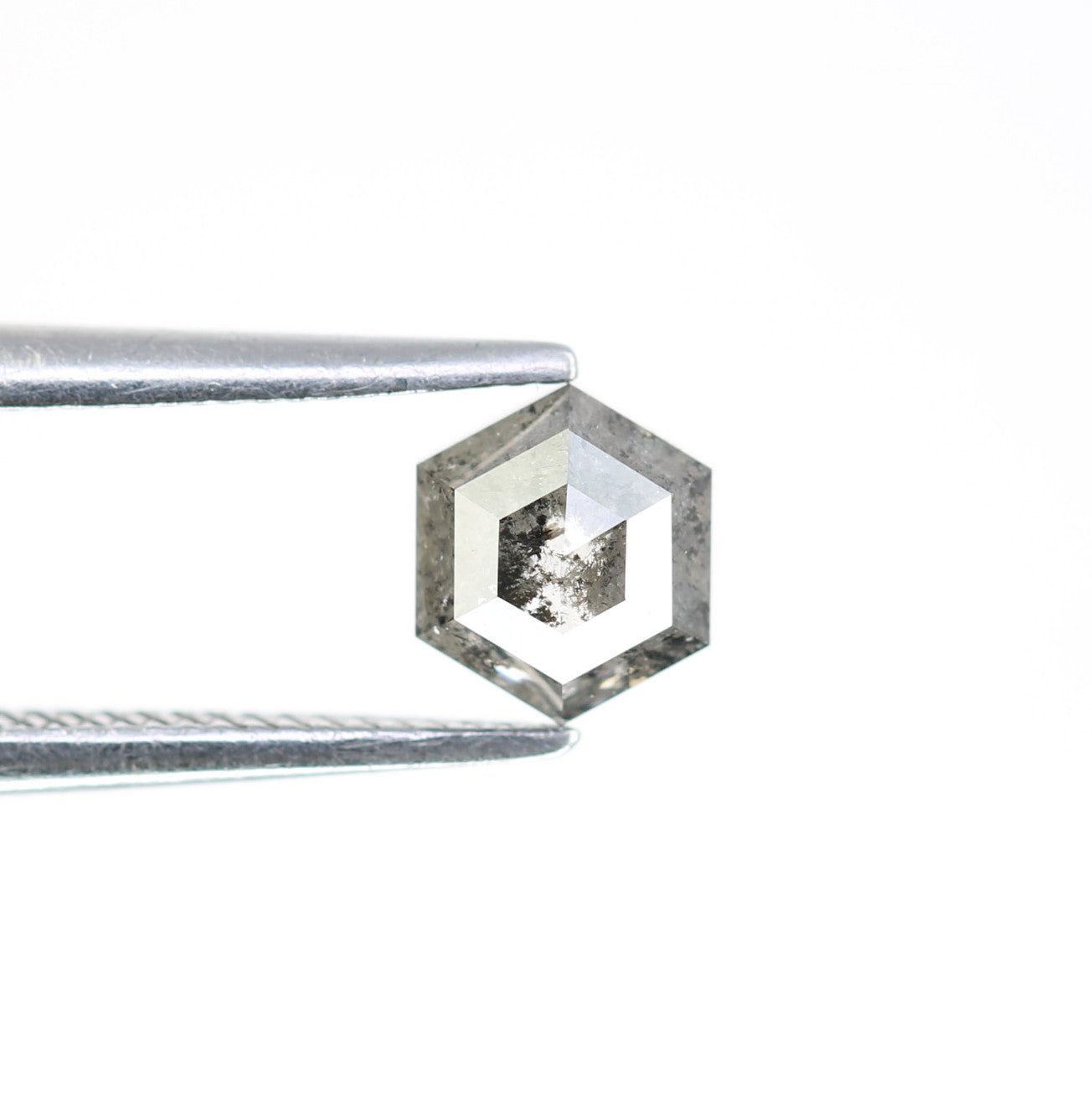 0.70 Carat Loose Hexagon Shaped Natural Salt And Pepper Diamond For Wedding Ring - JayKrishna Diamond