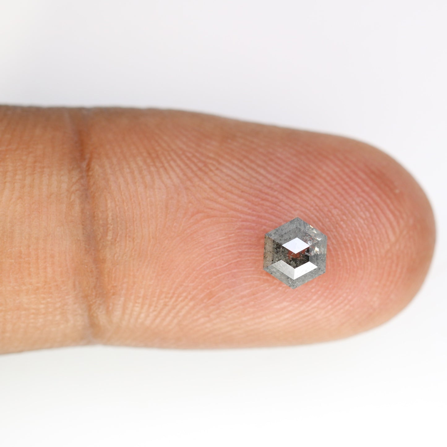 0.70 Carat Loose Hexagon Shaped Natural Salt And Pepper Diamond For Wedding Ring - JayKrishna Diamond