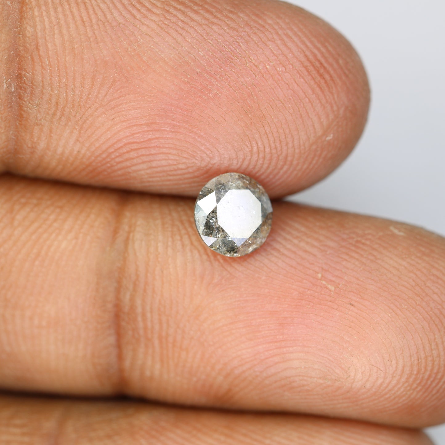 0.95 CT Salt and Pepper Round Brilliant Cut Diamond For Engagement Ring - JayKrishna Diamond
